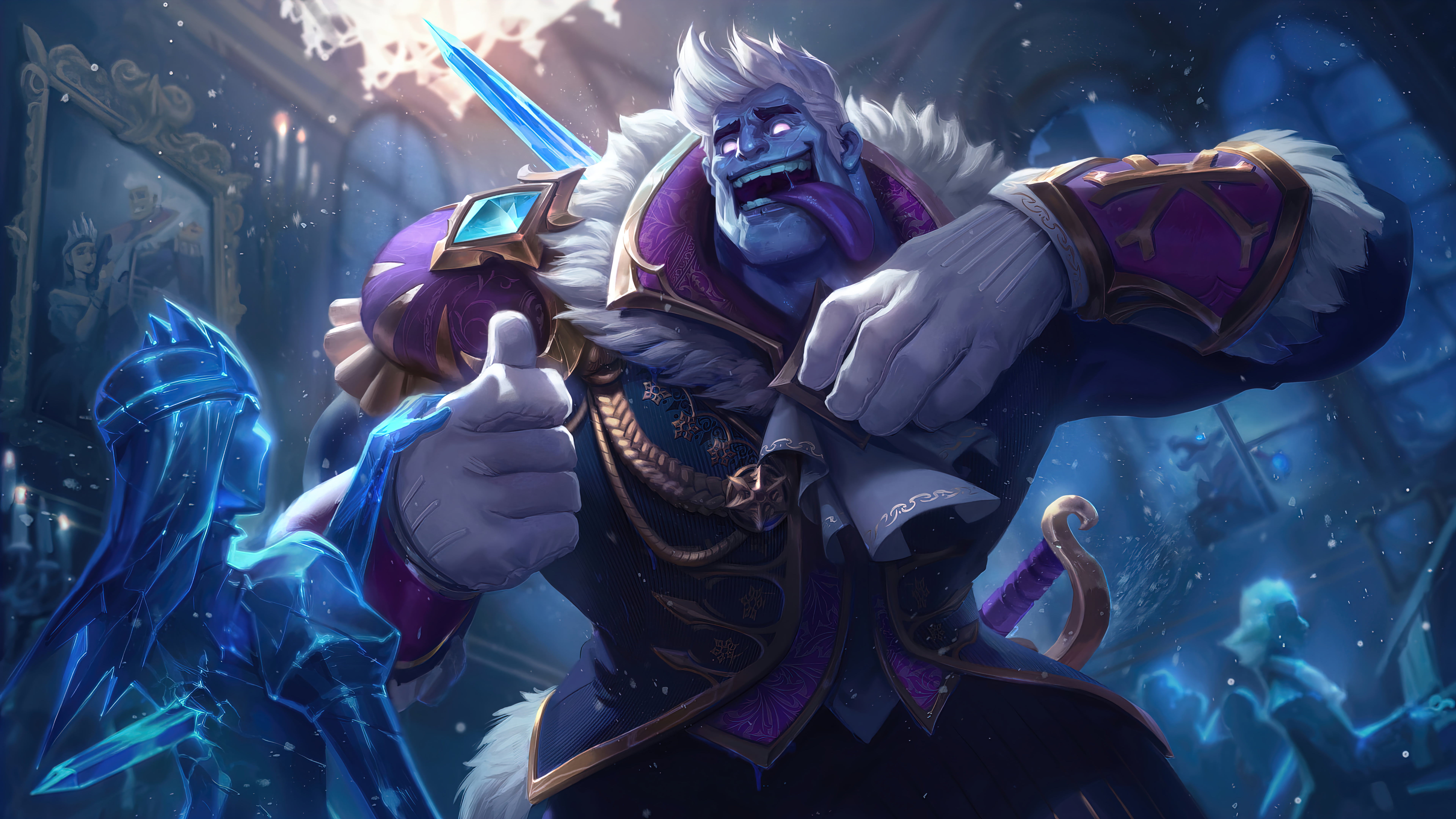 League of Legends, Dr. Mundo (League of Legends), digital art, 8K, Prince, Riot Games, Ice (artist), 4K, frozen water, Dr. Mundo, HD Wallpaper