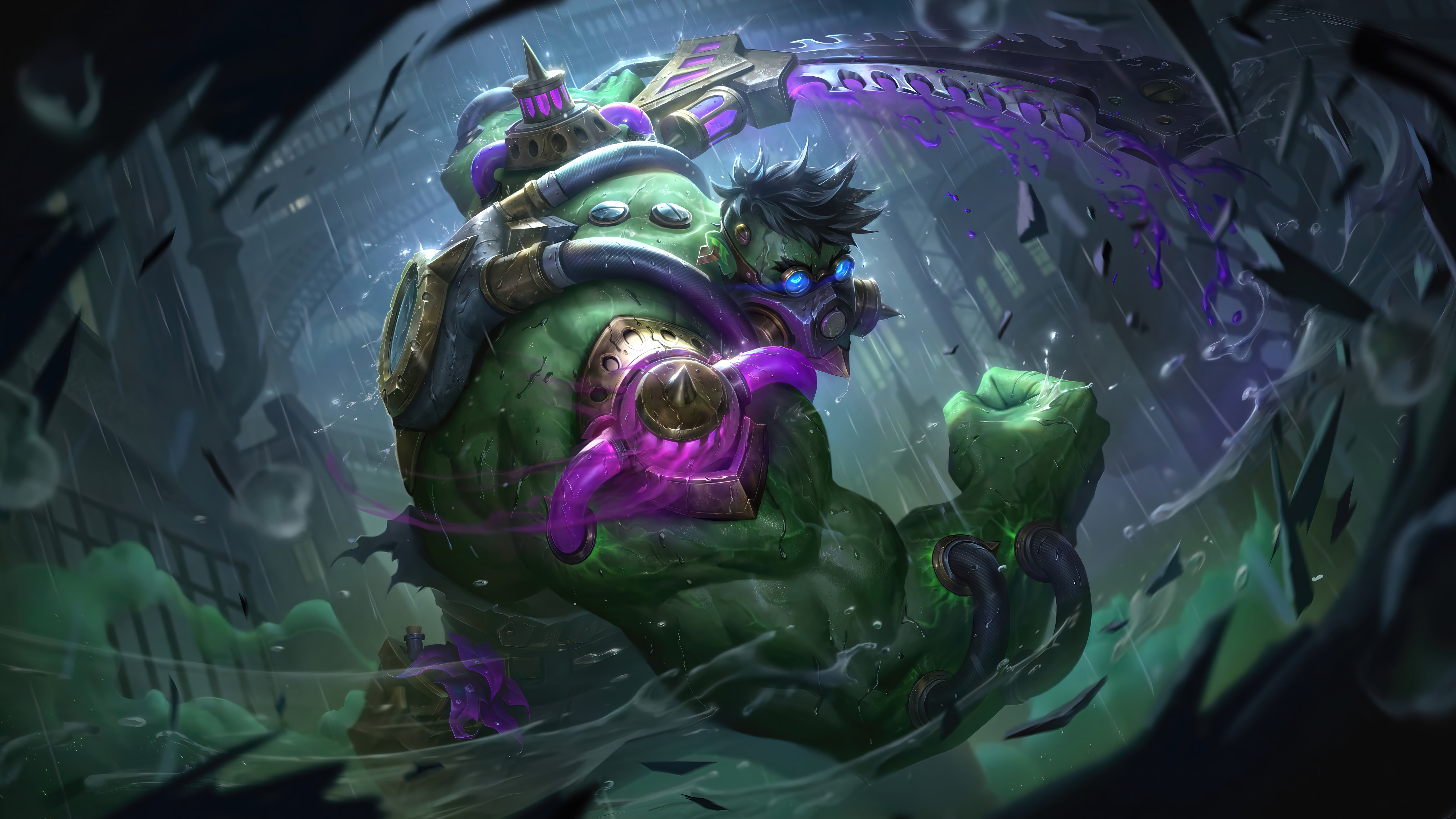 League of Legends, 8K, Riot Games, radioactive, Dr. Mundo (League of Legends), 4K, digital art, Dr. Mundo, toxic, HD Wallpaper