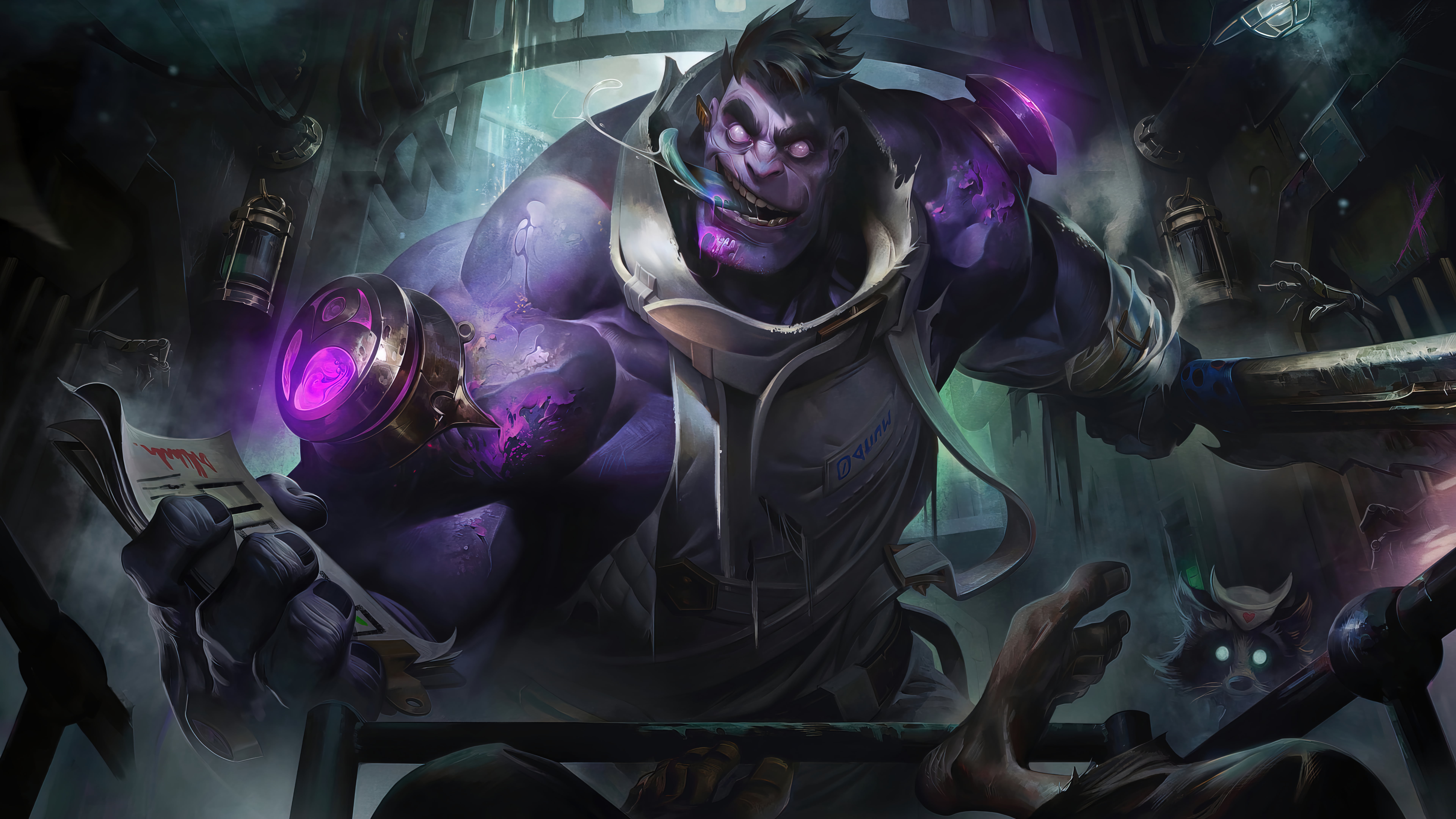 Dr. Mundo, 4K, League of Legends, 8K, Dr. Mundo (League of Legends), Reworked, digital art, zombie boy, Riot Games, HD Wallpaper