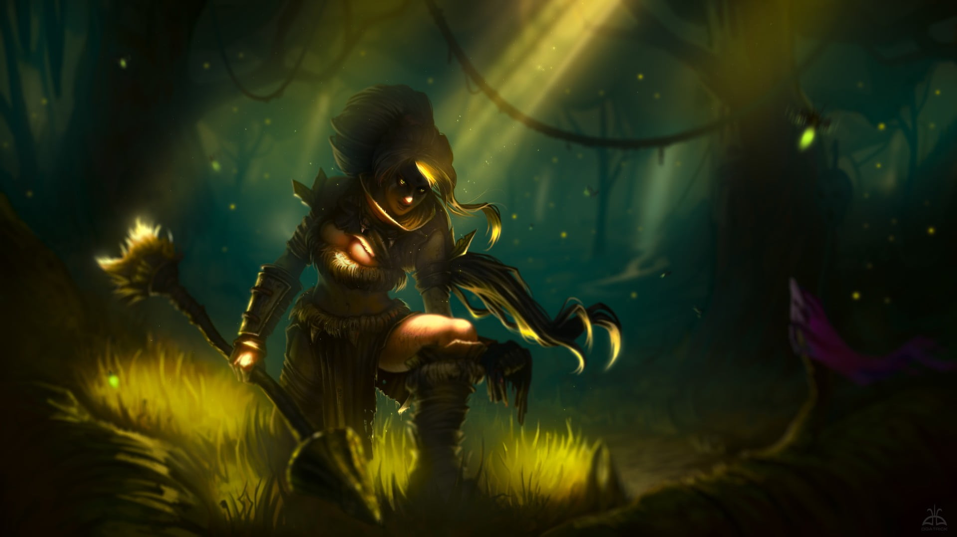sea life, undersea, one person, digital, female, marine, water, 1080P, League of Legends, sea, selective focus, Nidalee (League of Legends), nature, underwater, HD Wallpaper