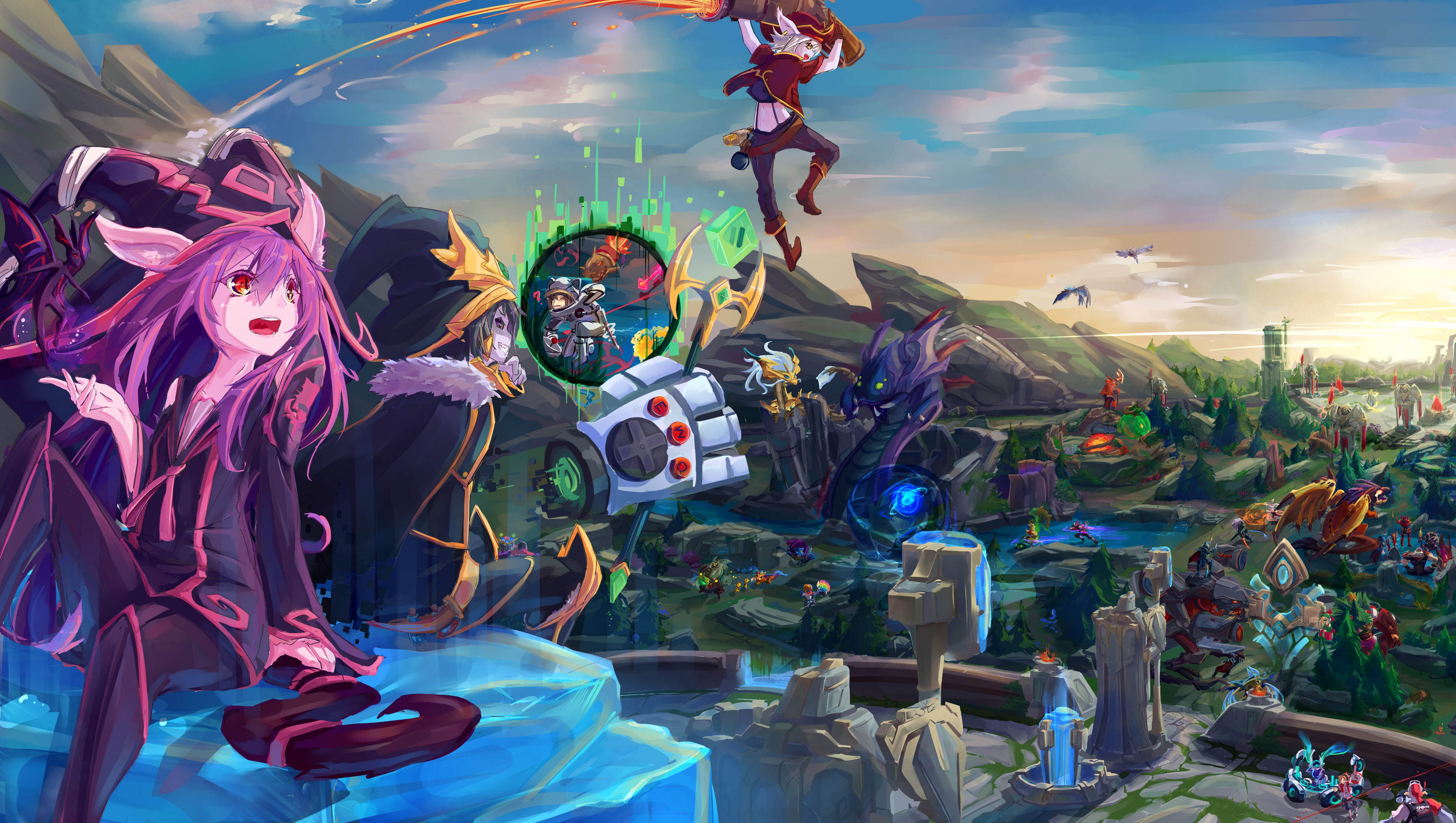 Lulu (League Of Legends), Veigar (League Of Legends), Tristana (League Of Legends), Video Game, 4K, League Of Legends, HD Wallpaper