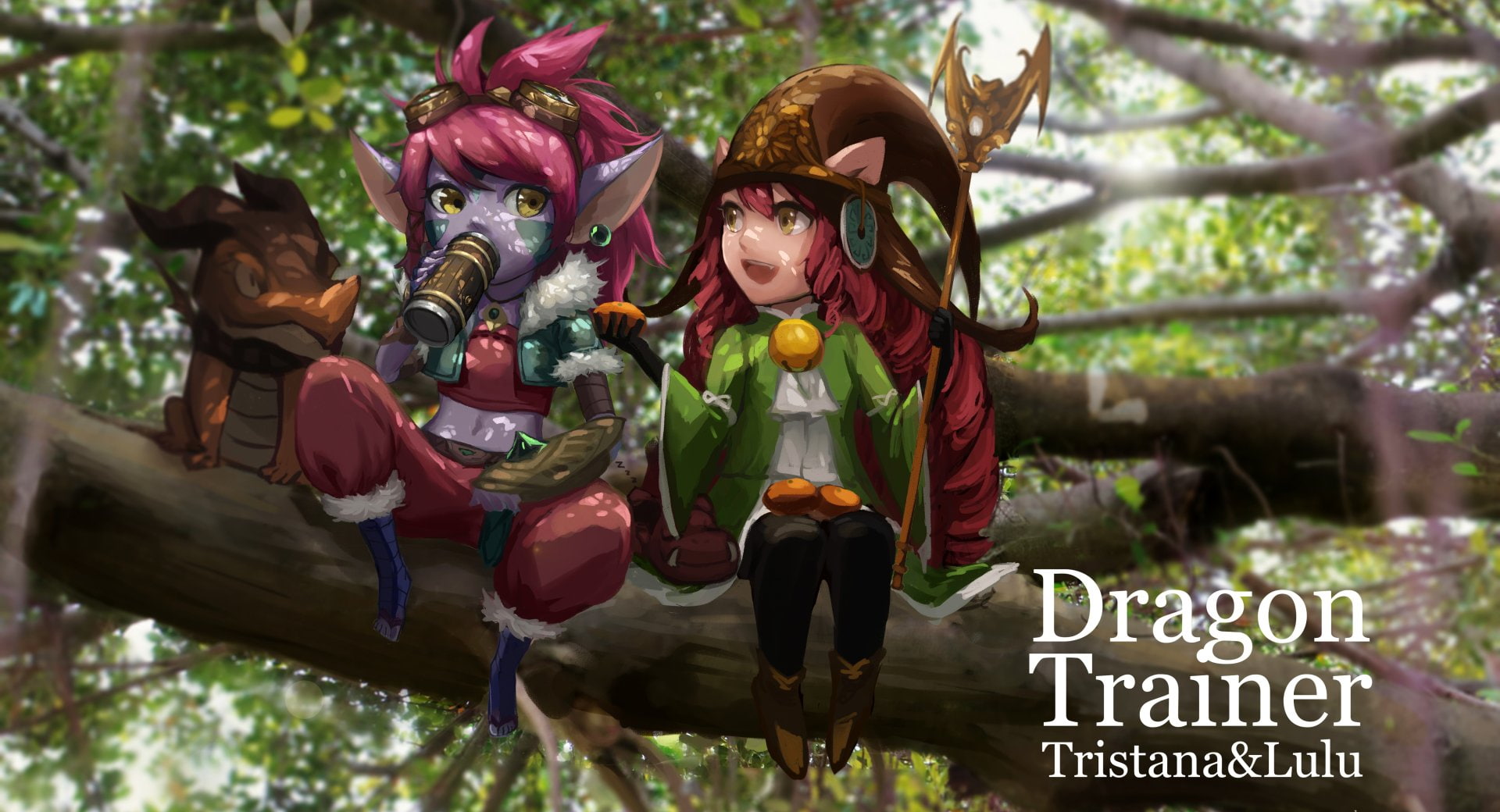 1080P, fun, men, Lulu (League Of Legends), art and craft, nature, animal wildlife, fruit, plant, Dragon, League Of Legends, day, Drink, Video Game, people, HD Wallpaper