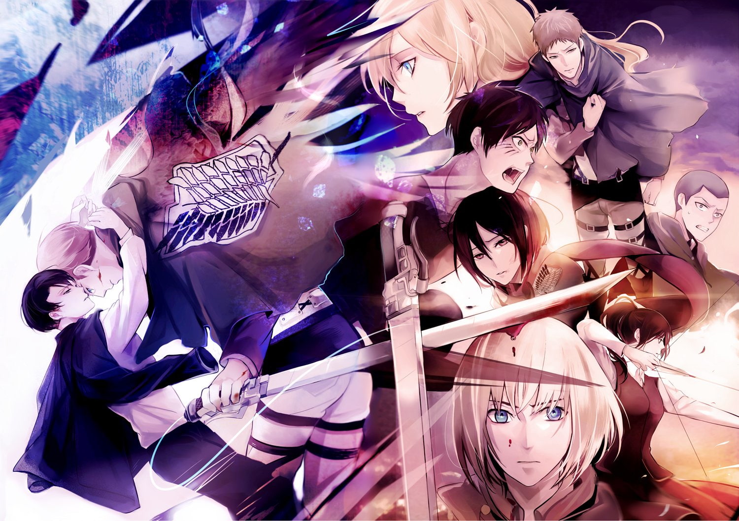 Historia Reiss, Levi Ackerman, Attack On Titan, Sasha Blouse, Bertolt Hoover, Armin Arlert, Connie Springer, 720P, Mikasa Ackerman, Erwin Smith, Anime, HD Wallpaper