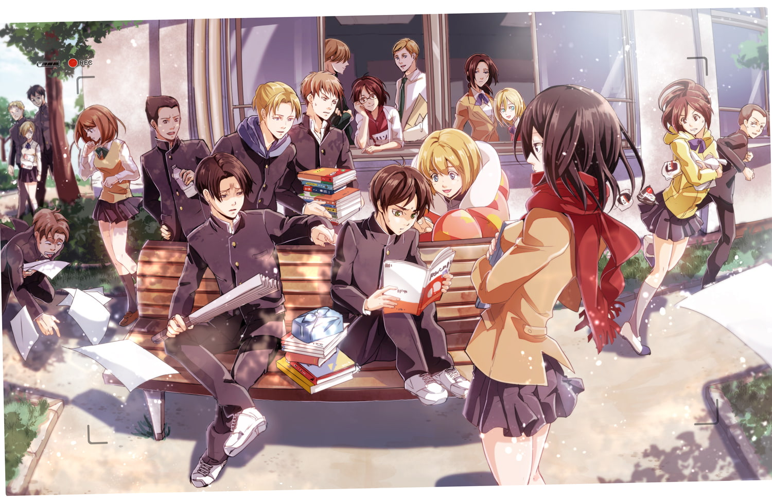 Anime, Eren Yeager, Mike Zacharius, Oluo Bozado, Mikasa Ackerman, Sasha Blouse, Erwin Smith, Historia Reiss, Attack On Titan, Petra Ral, Eld Jinn, Armin Arlert, HD Wallpaper