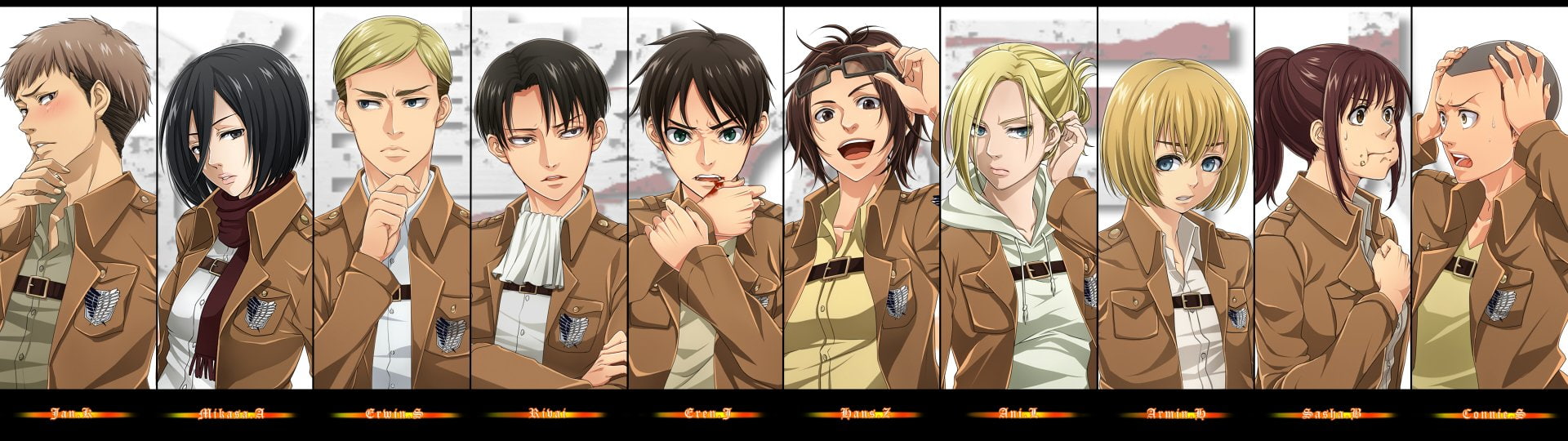 human Face, Hange Zoë, adult, illustration, women, Sasha Blouse, females, young Women, cartoon, character, men, Armin Arlert, Attack On Titan, HD Wallpaper