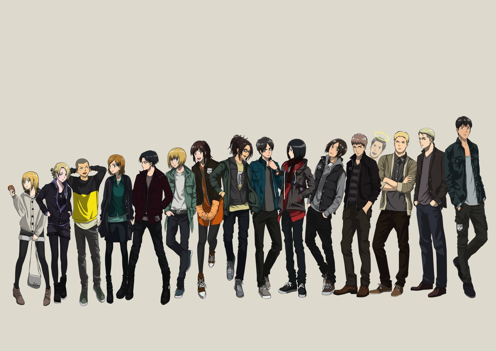 multi-Ethnic Group, occupation, Marco Bott, business Person, african Descent, Sasha Blouse, Bertolt Hoover, Levi Ackerman, titan, men, team, HD Wallpaper