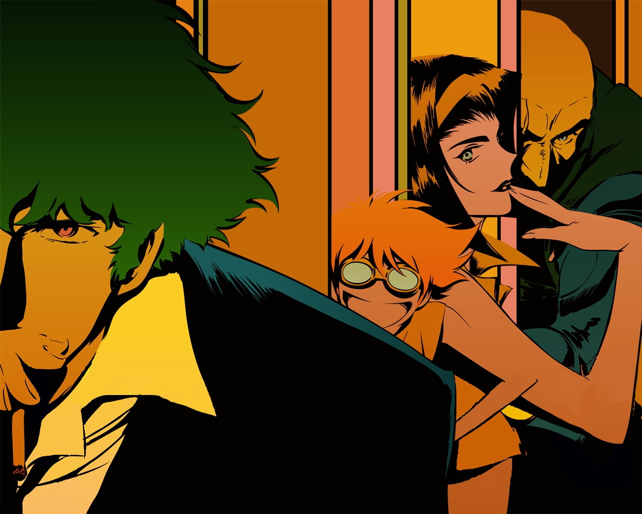 edward, cowboy, x, 720P, spike, black, bebop, hd, spiegel, art, cowboy bebop, jet, anime, HD Wallpaper