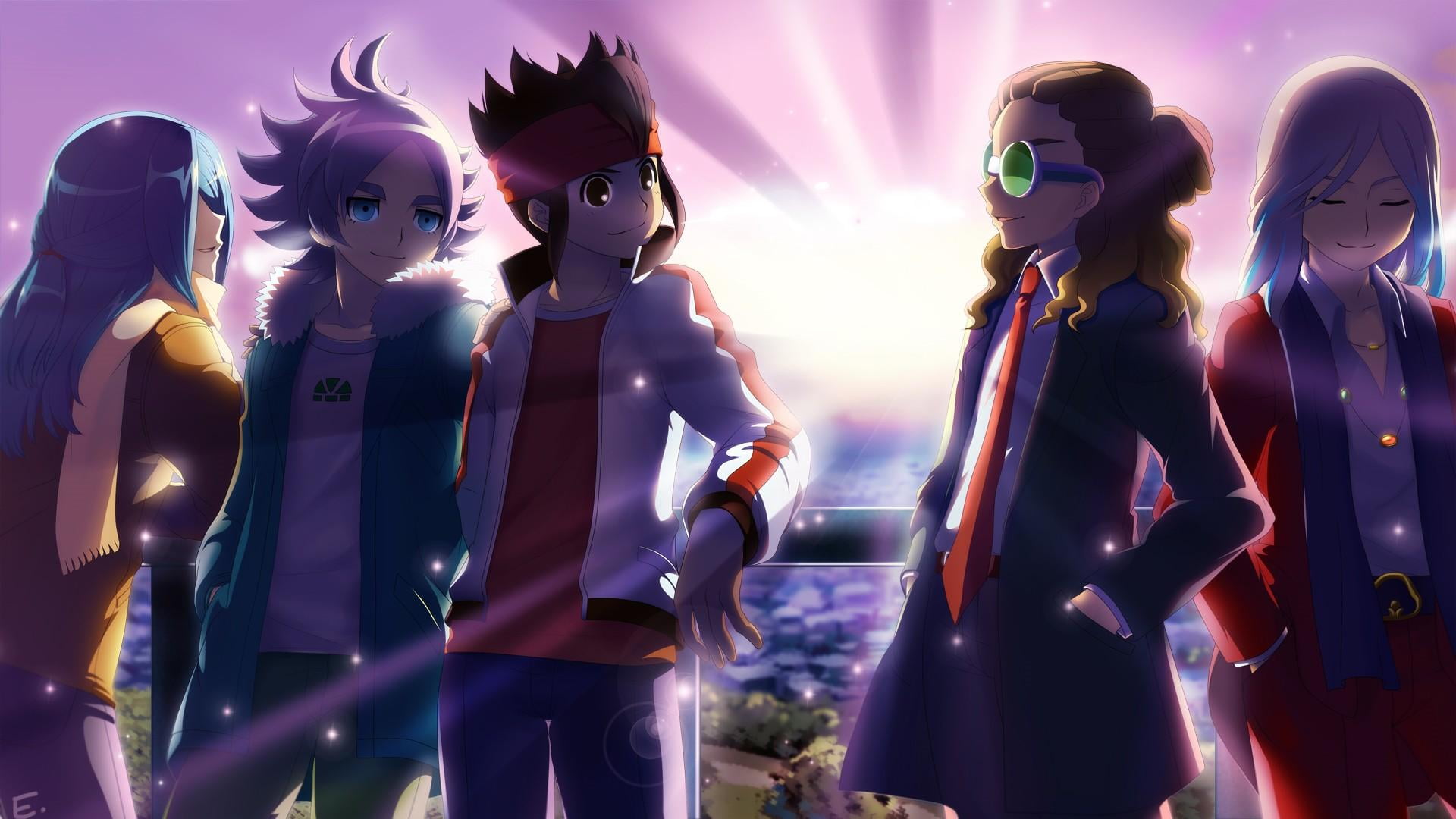 inazuma, chrone stone, eleven, retail, robot, retail display, technology, group of people, clothing, anime, illuminated, 1080P, representation, three quarter length, HD Wallpaper