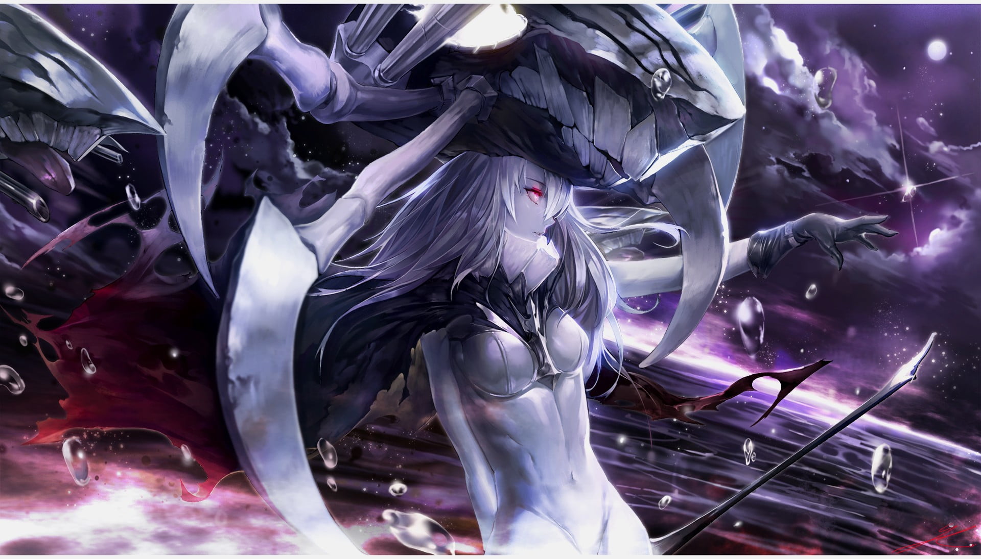 anime, Kantai Collection, white hair, human representation, technology, representation, sculpture, reflection, auto post production filter, Wo-Class Aircraft Carrier, HD Wallpaper