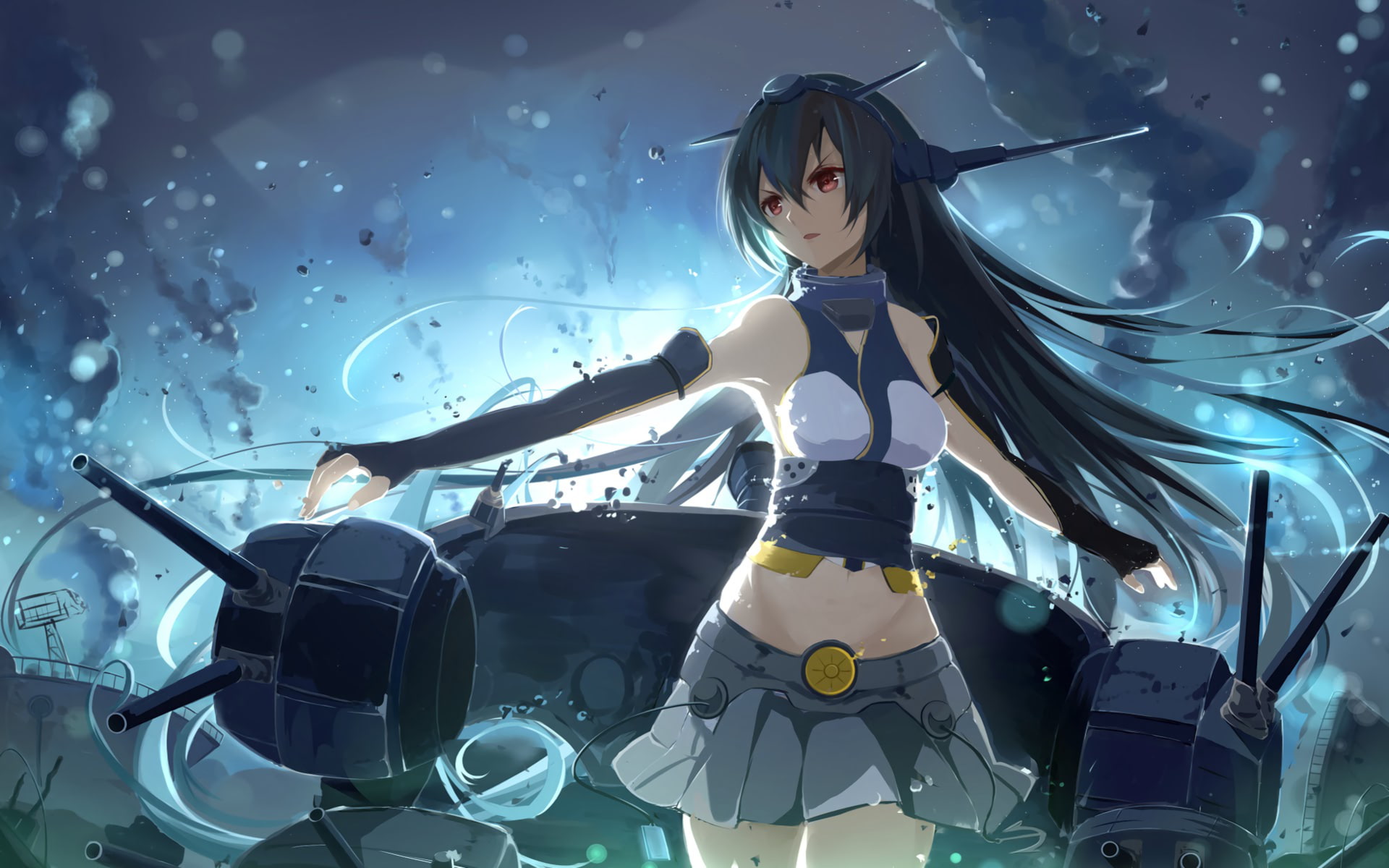 one person, indoors, young women, casual clothing, technology, Kantai Collection, illuminated, arts culture and entertainment, adult, Nagato (KanColle), HD Wallpaper