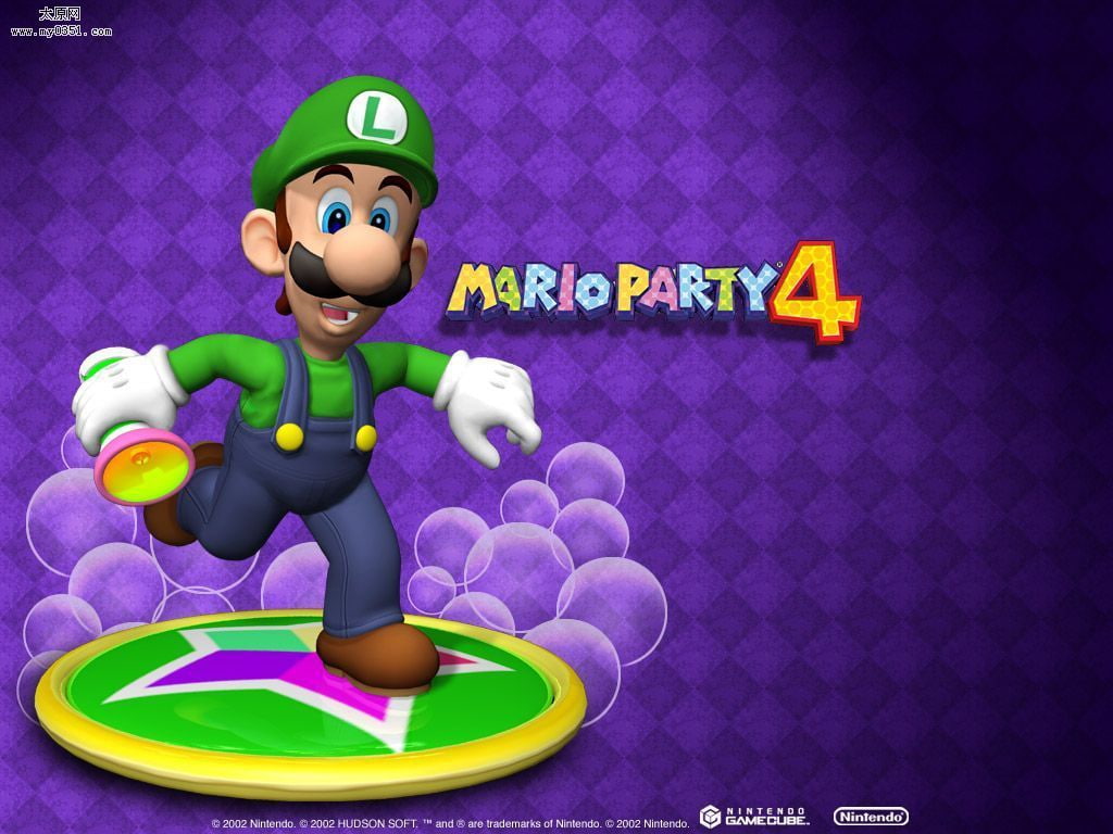 games, luigi, video, four, party, mario, flashlight, flashligt, hd, 480P, Green, art, colorfulstar, purple, HD Wallpaper