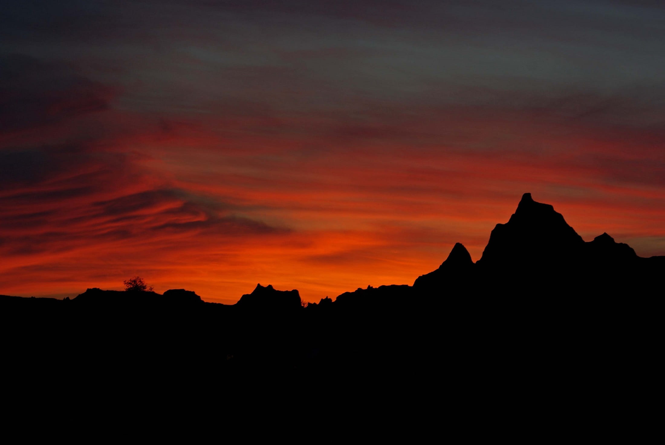 dramatic sky, dusk, nature, skies, evening, view, scenic, travel, landscape, environment, geological, idyllic, tranquility, orange, cloud - sky, south dakota, HD Wallpaper