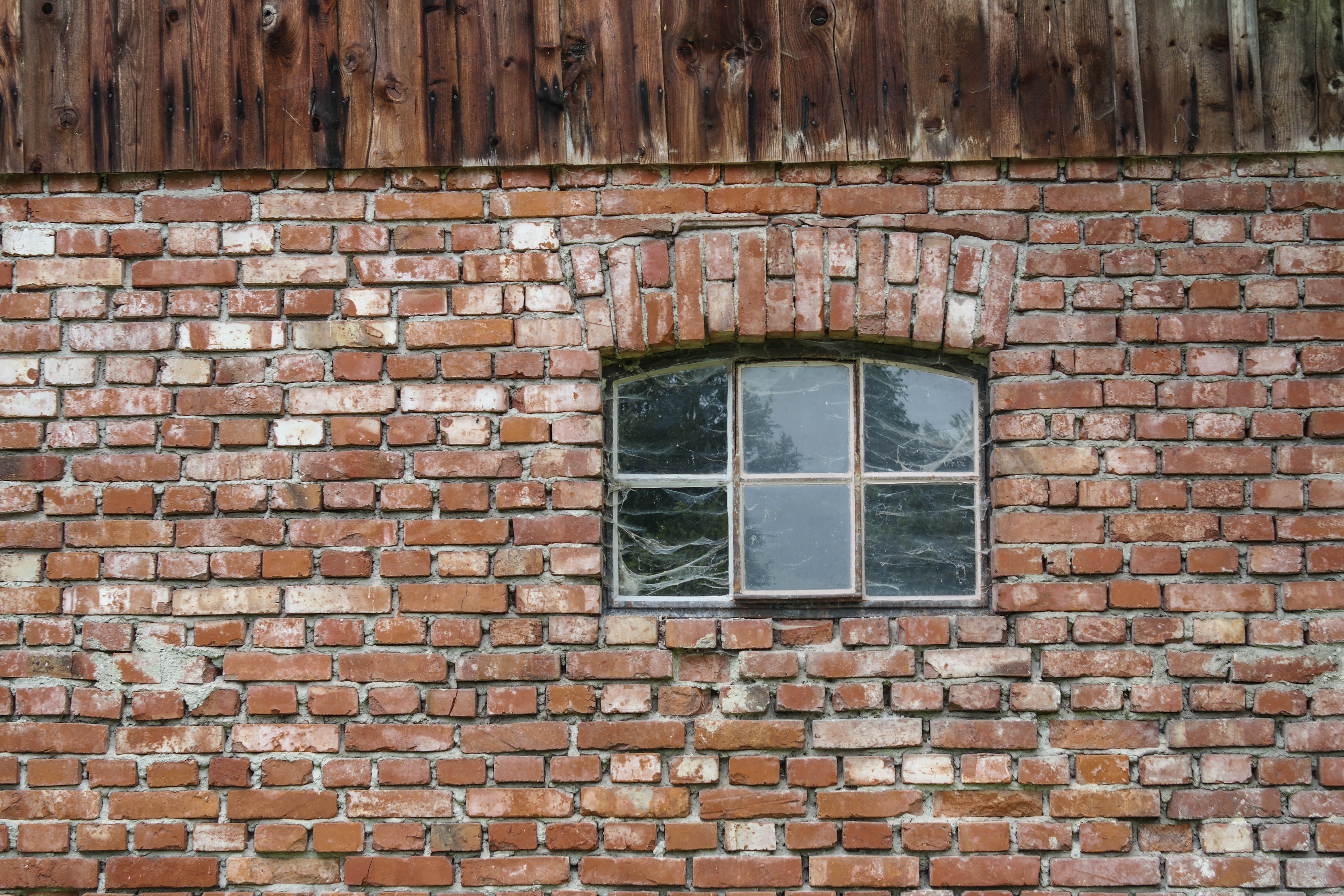 weathered, 5K, window, wall, building exterior, house, building, red, architecture, abandoned, door, day, full frame, brick wall, glass - material, outdoors, HD Wallpaper