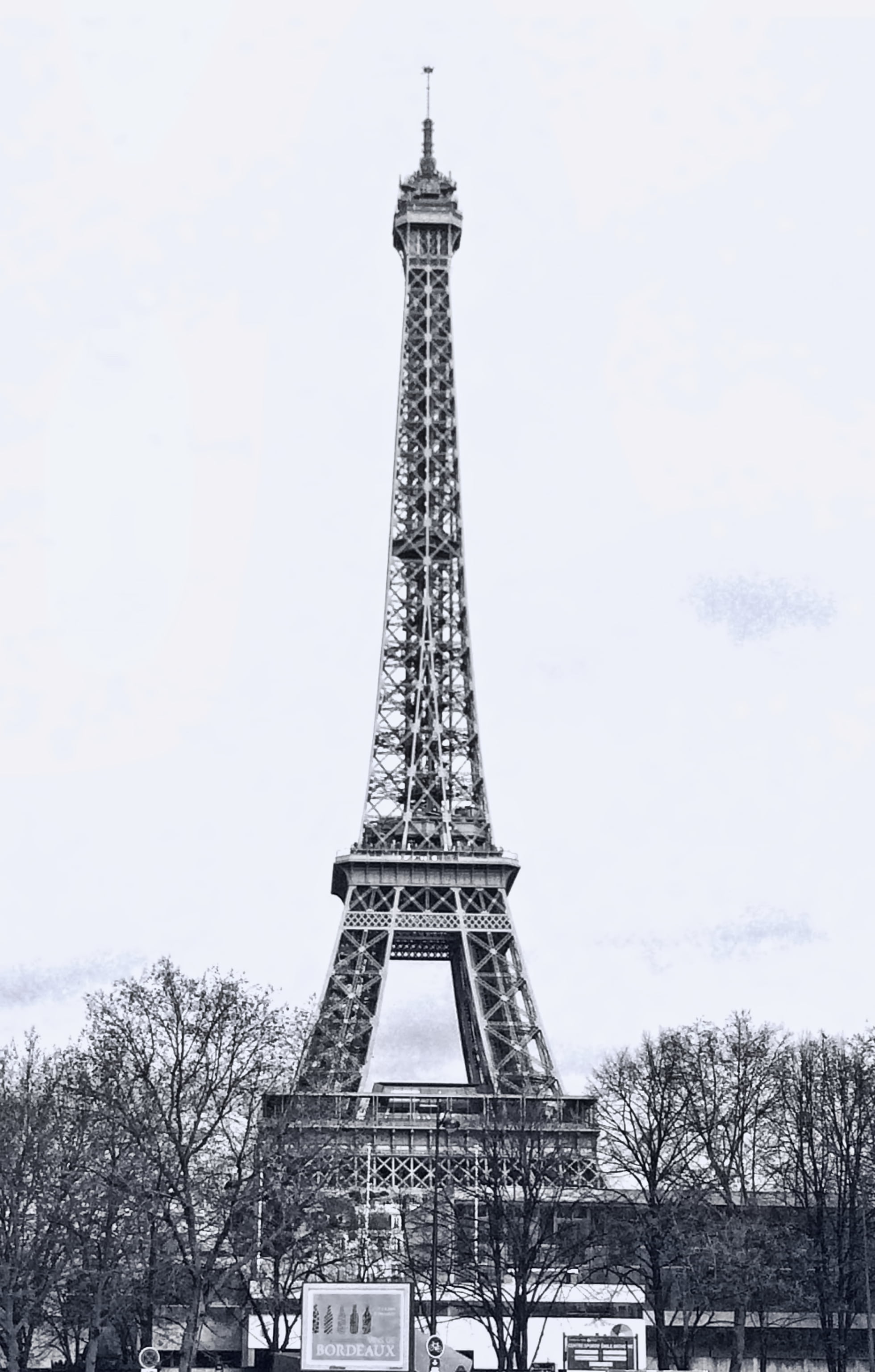 france, black and white, landmark, architecture, sky, iron - metal, outdoors, spire, metal, no people, nature, paris - France, day, history, monochrome, Phone HD Wallpaper