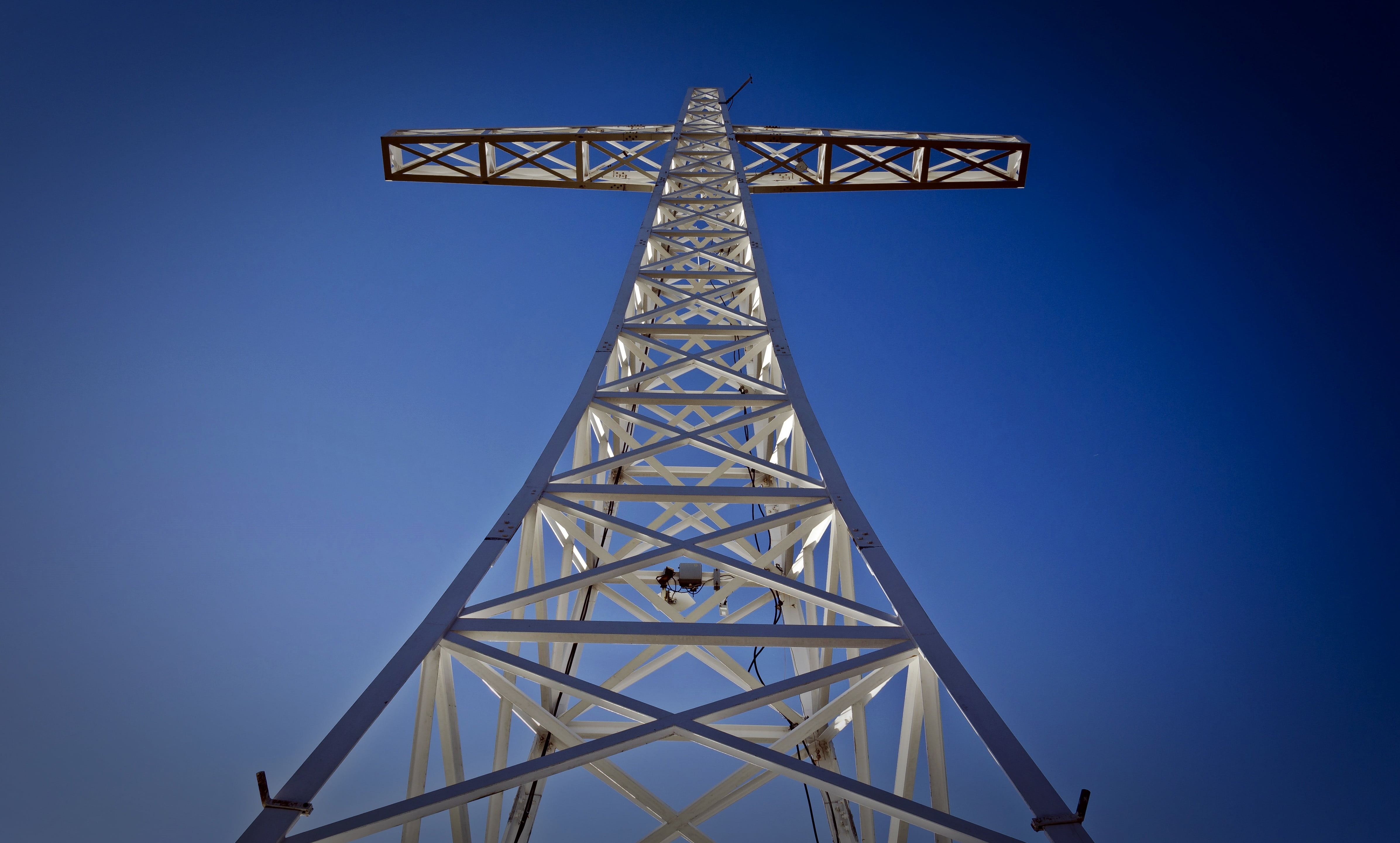 technology, no people, architecture, alloy, television industry, fuel and power generation, cross, communication, outdoors, nature, steel, 4K, telecommunications equipment, HD Wallpaper