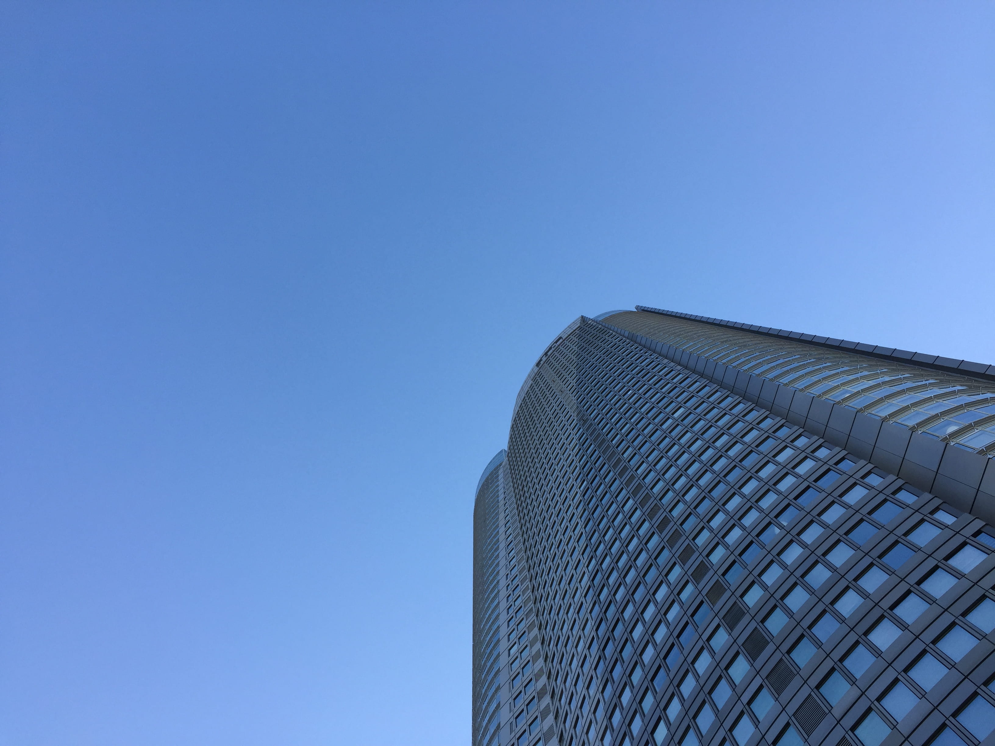 copy space, office, day, architecture, minato-ku, modern, office building exterior, tall - high, sky, low angle view, building, built structure, japan, HD Wallpaper