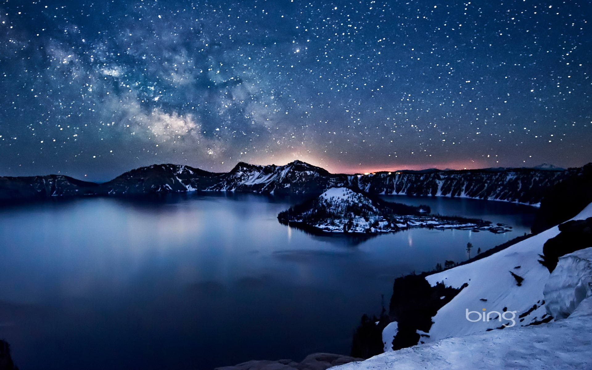 nature, beauty in nature, mountain, stars, space, cold temperature, 1080P, june, lake, tranquility, galaxy, bing, milky way, scenics - nature, reflection, HD Wallpaper