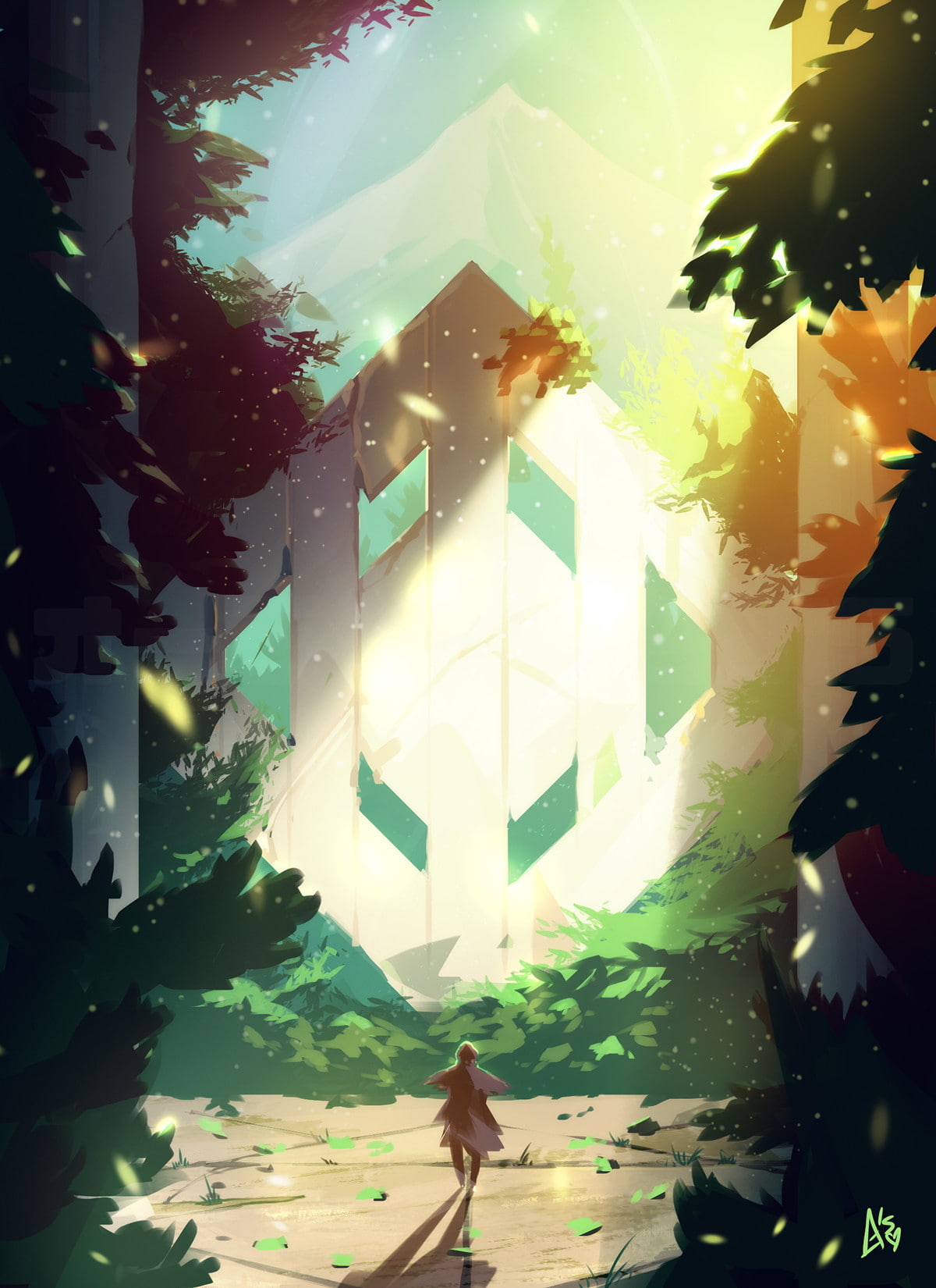 architecture, digital composite, glass - material, leaf, plants, women, building exterior, silhouette, garden, nature, plant, city, sunlight, reflection, Phone HD Wallpaper
