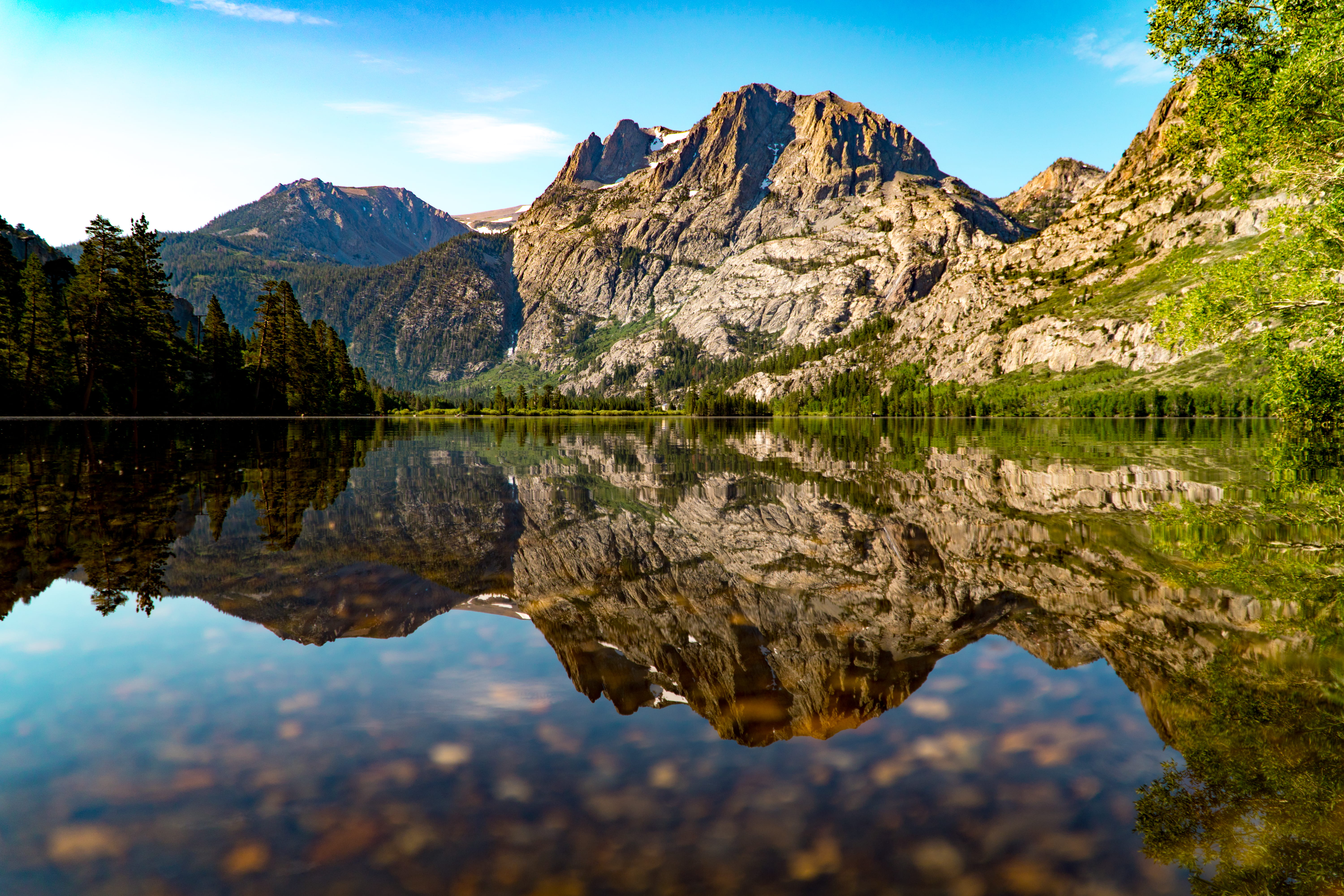 idyllic, nature, scenics - nature, day, lake, symmetry, morning, mountain, silver lake resort, reflection, beauty in nature, reflection lake, mountain peak, HD Wallpaper