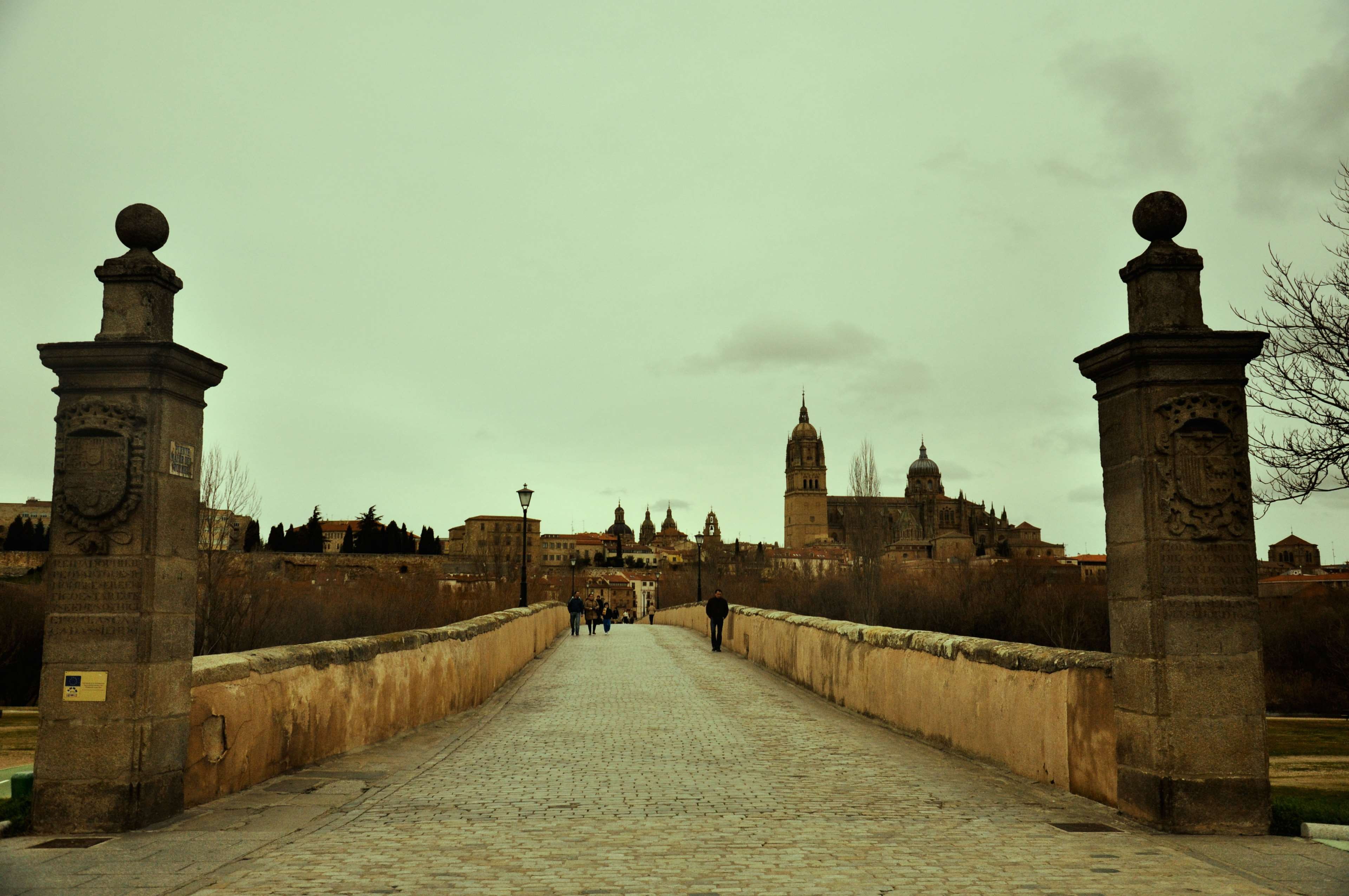 ponte, incidental people, spain, outdoors, salamanca, espana, old, direction, sky, cidade, nature, ciudad, building, tower, puente, bridge, history, cloud - sky, HD Wallpaper