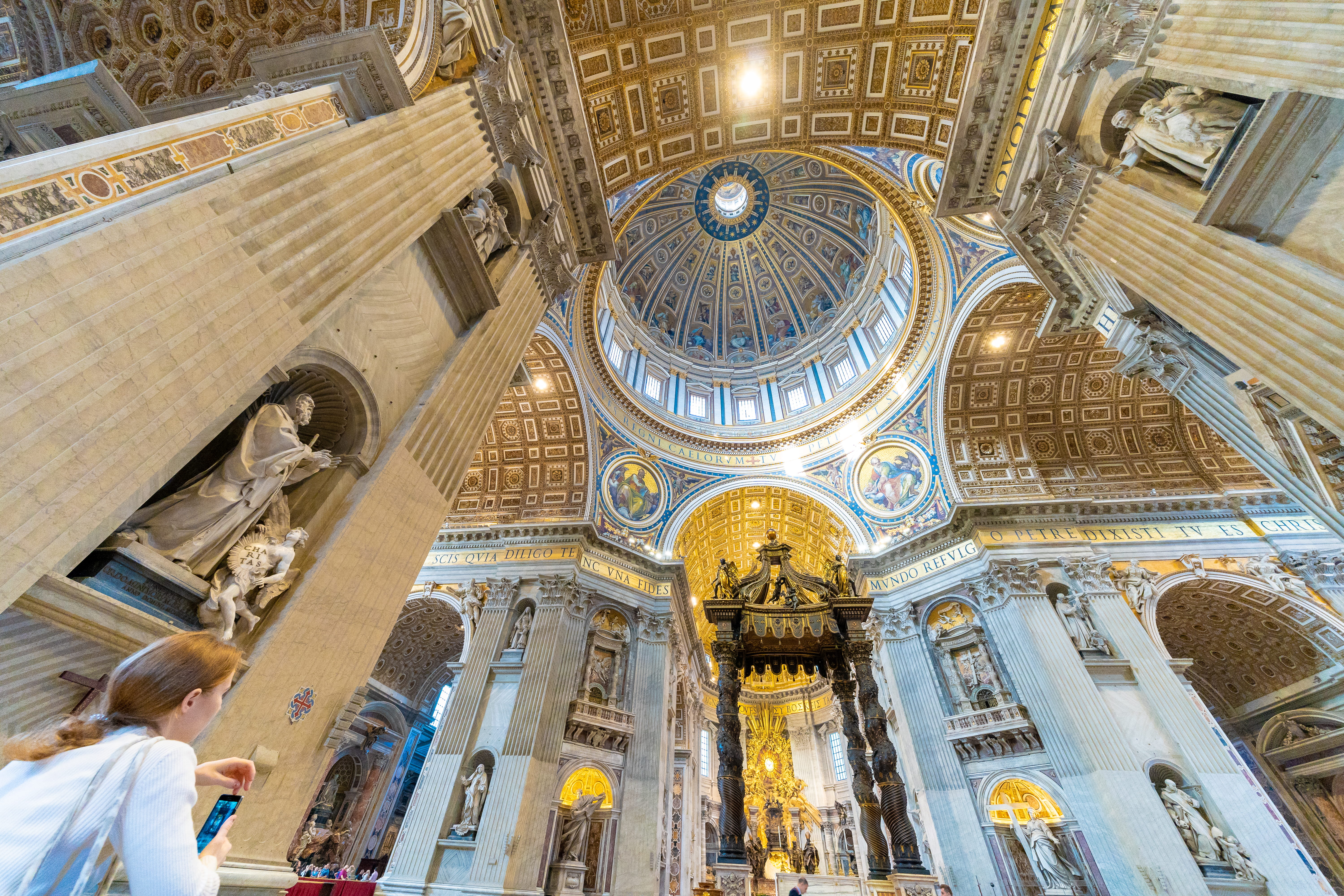 building, history, place of worship, dome, città del vaticano, indoors, the past, religion, art and craft, 5K, ornate, architecture, ceiling, mural, belief, HD Wallpaper