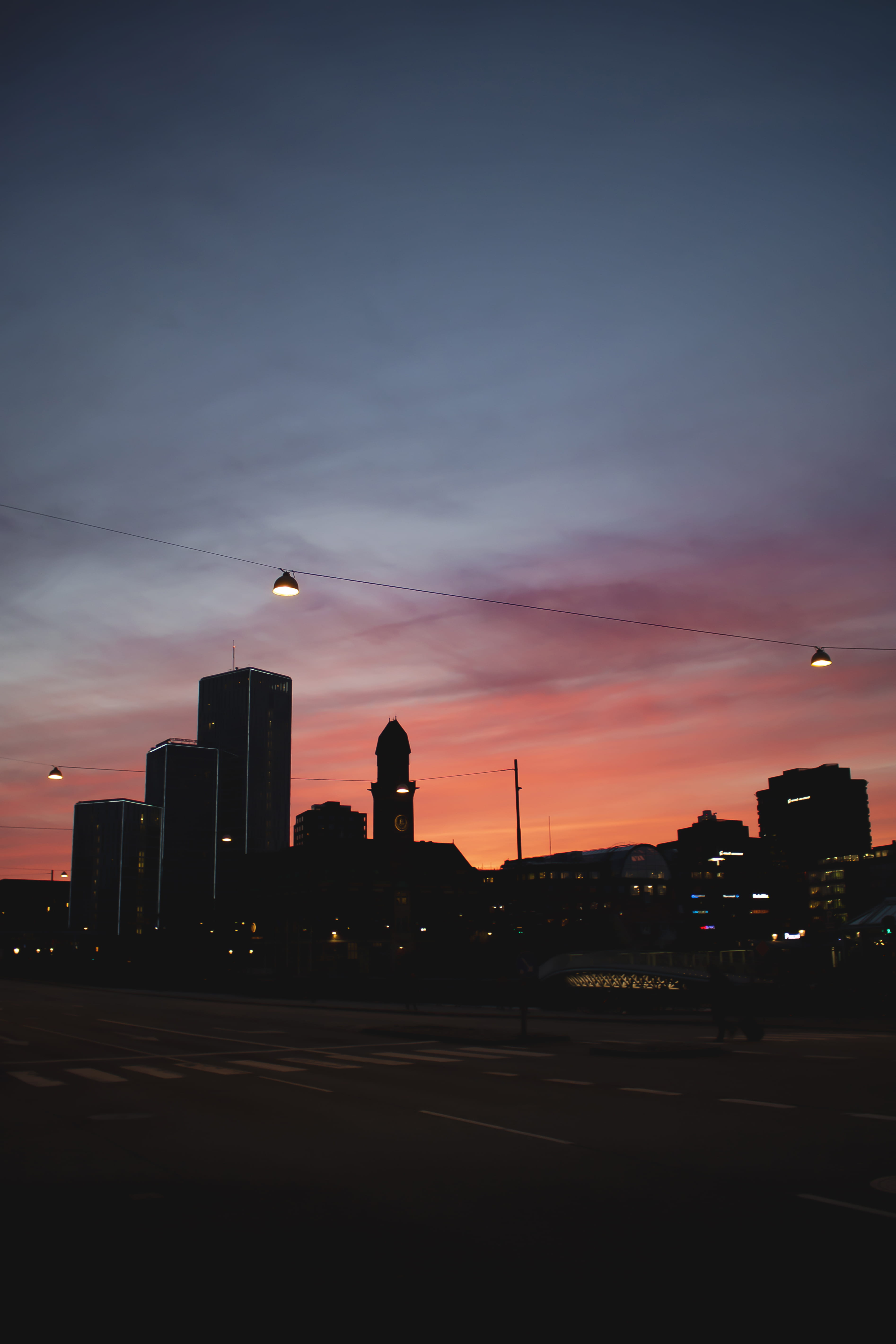 building exterior, road, built structure, building, 5K, flying, vertebrate, street, sky, cielo, office building exterior, animal themes, silhouette, cloud - sky, Phone HD Wallpaper
