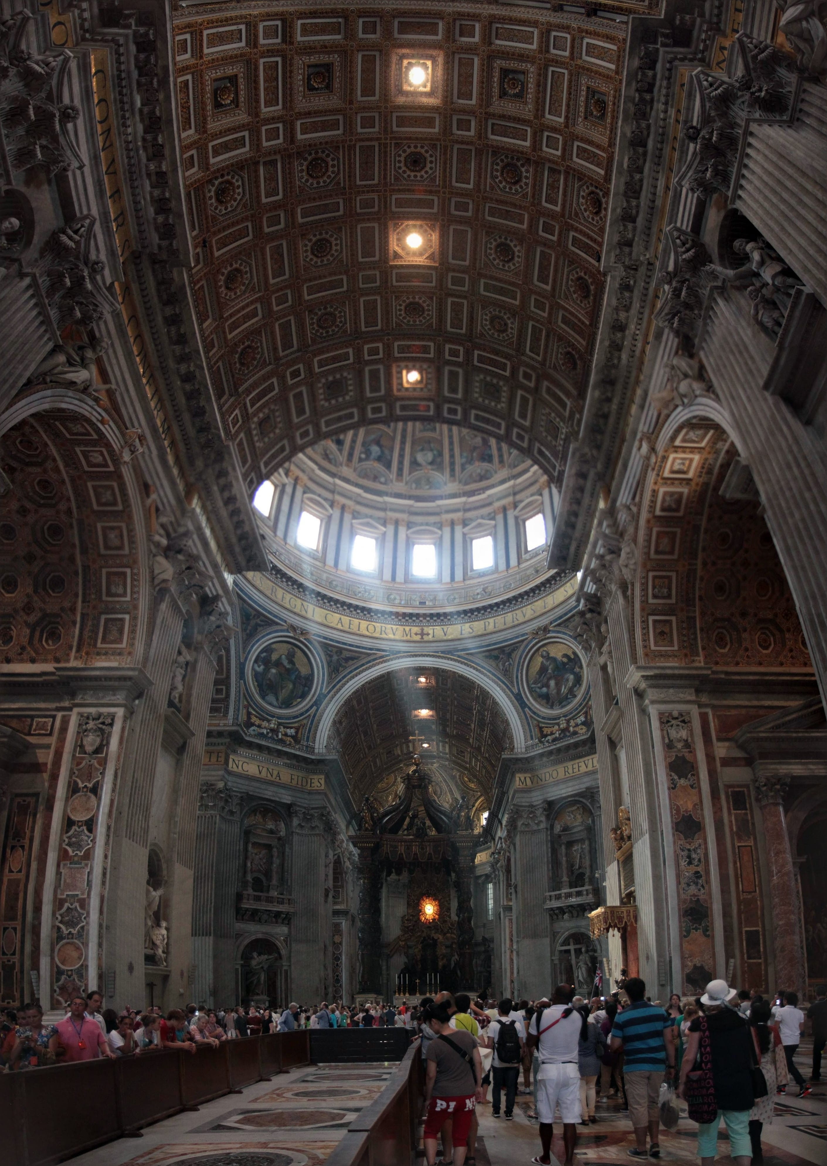 vatican city, dome, 4K, st. peters basilica, god, art, western culture, large group of people, architecture, religion, place of worship, ceiling, travel, Phone HD Wallpaper