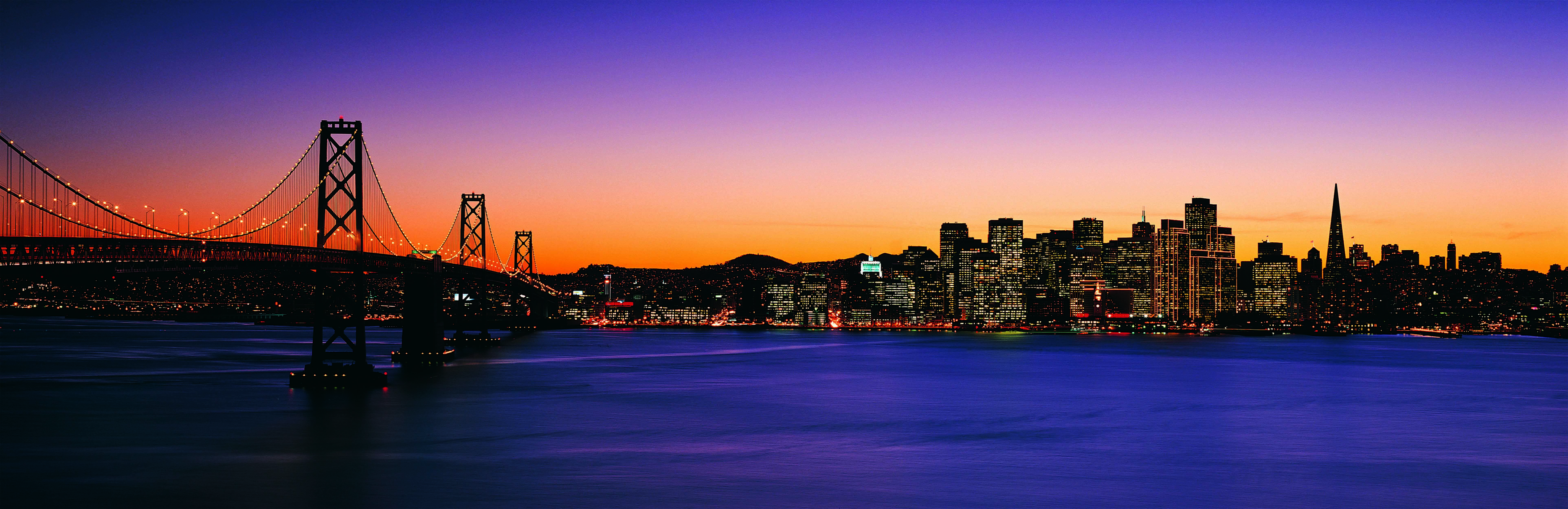 urban Skyline, architecture, sea, dusk, city building, uSA, cityscape, Panoramas, American, building, urban Scene, famous Place, sunset, 8K, night, landscape photography, HD Wallpaper