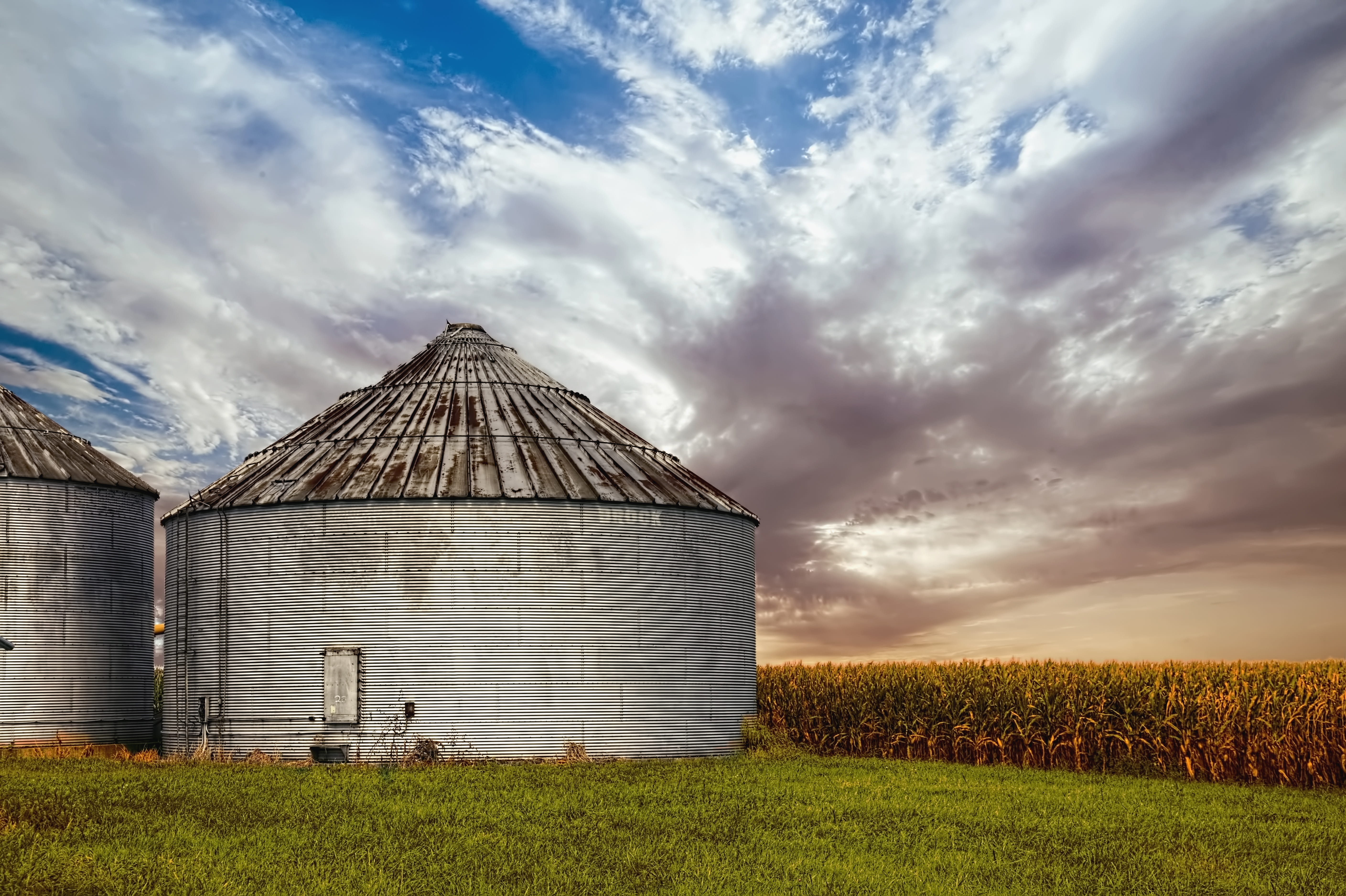 country, agricultural building, built structure, corn crib, champaign county, urbana, scenery, rural scene, sunrise, photo, skies, rural, buildings, structures, HD Wallpaper