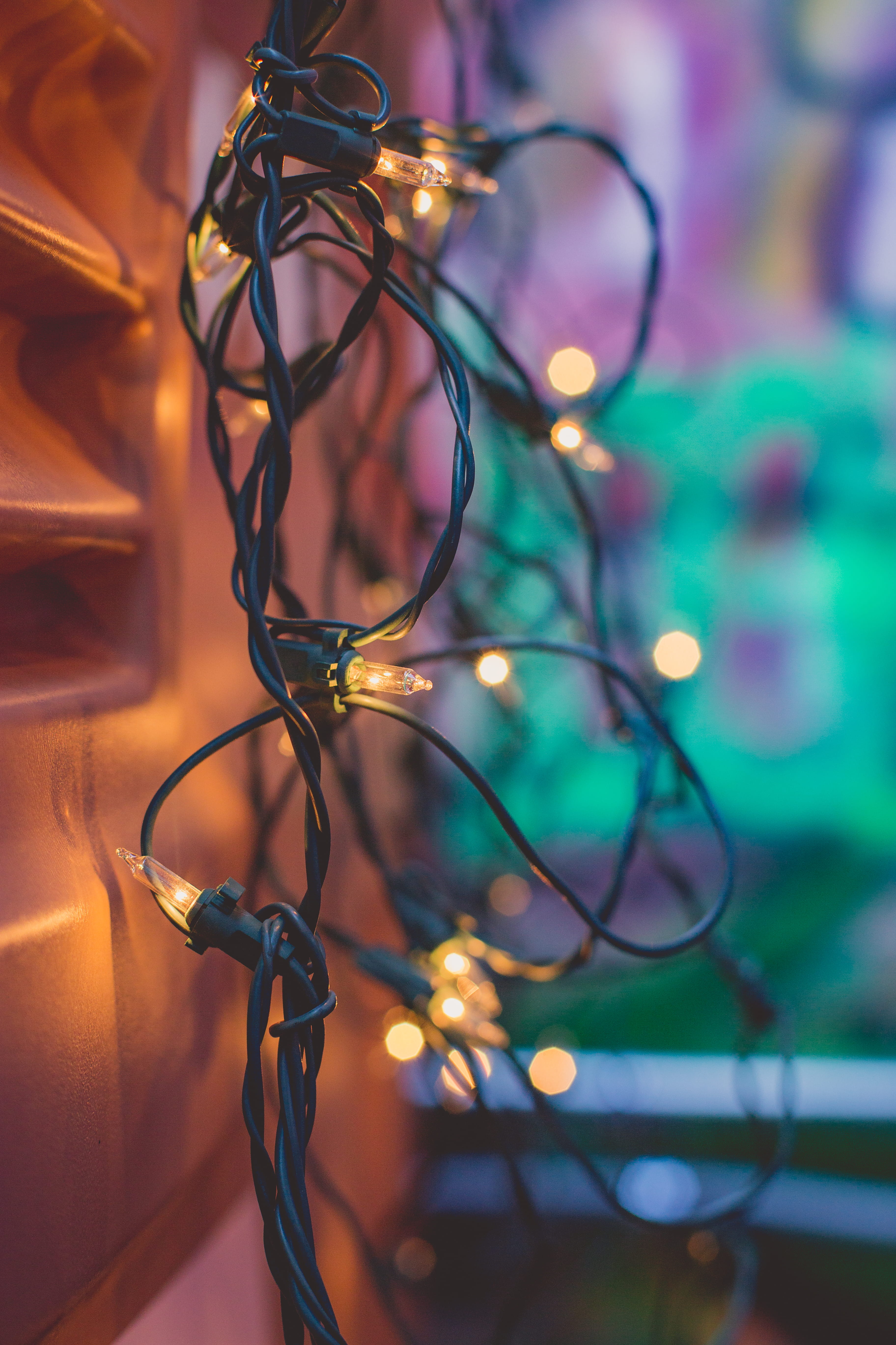 graffiti, cable, power supply, lights, connection, indoors, glowing, tangled, urbana, bright, night, close-up, electricity, illuminated, light, selective focus, Phone HD Wallpaper