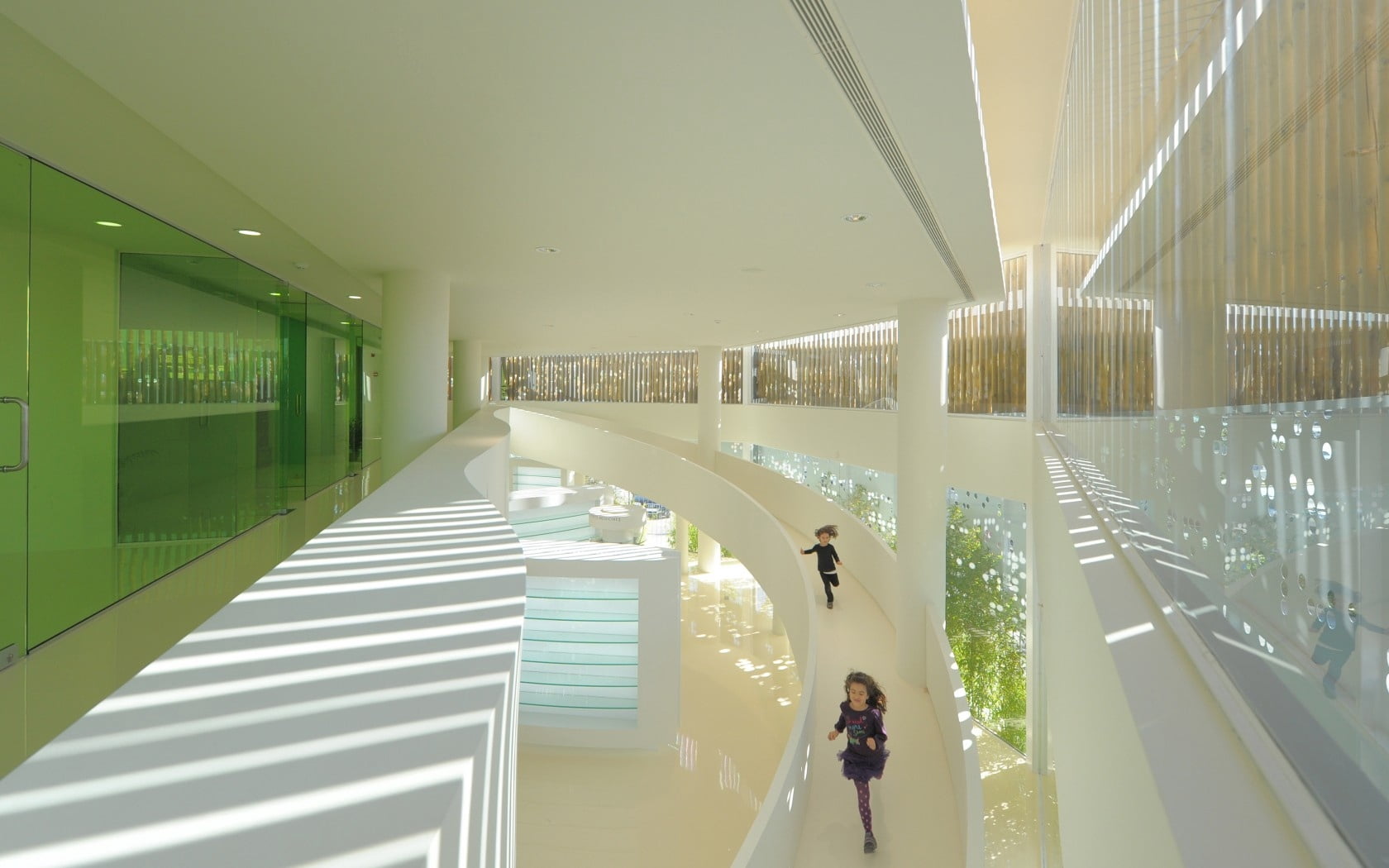 corridor, day, lifestyles, real people, 720P, girl, standing, sunlight, adult, architecture, ceiling, design, home, s, style, people, public space, nature, HD Wallpaper