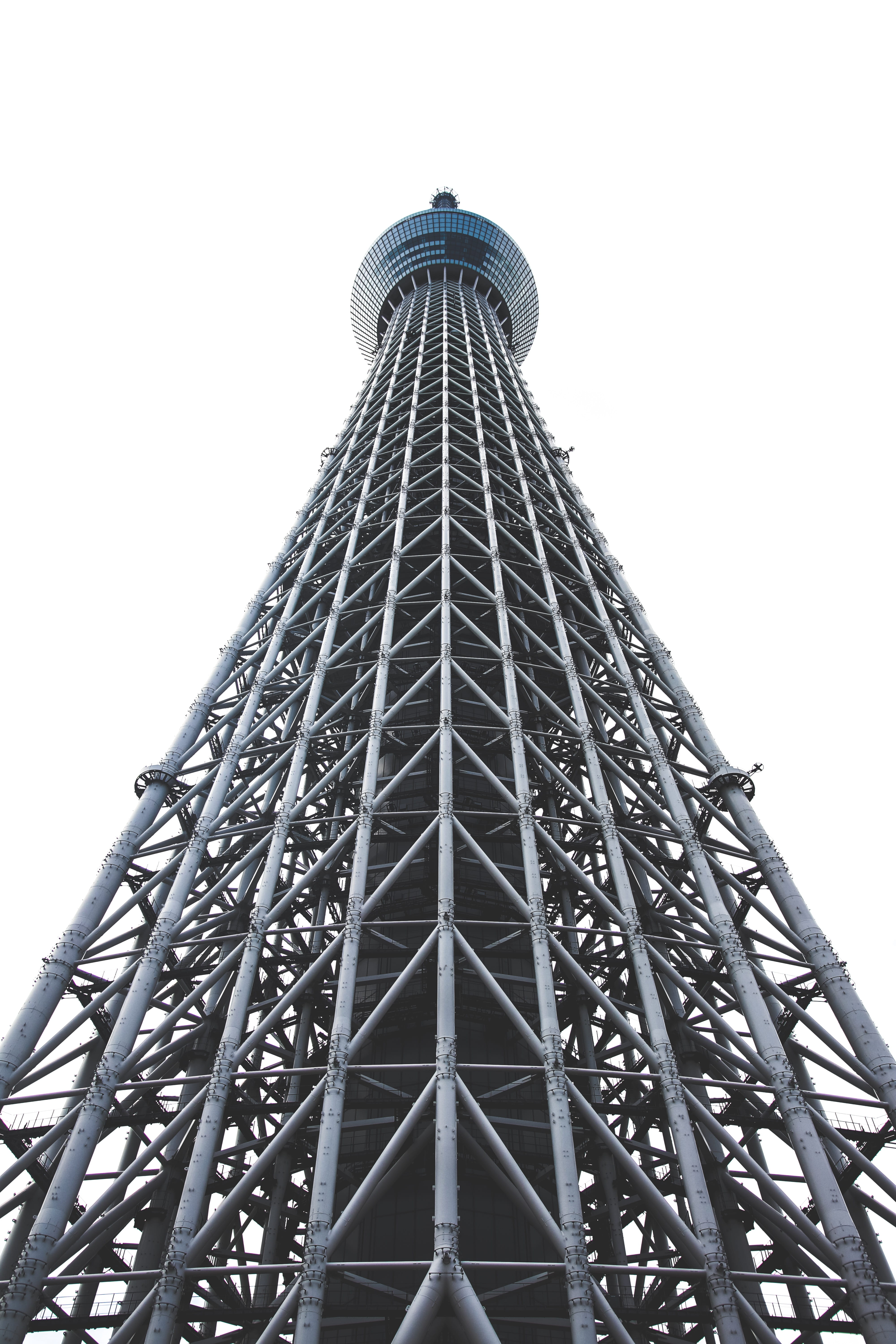 sumida-ku, tokyo skytree, travel destinations, pattern, low angle view, city, tower, architecture, 5K, metal, building exterior, japan, no people, day, Phone HD Wallpaper