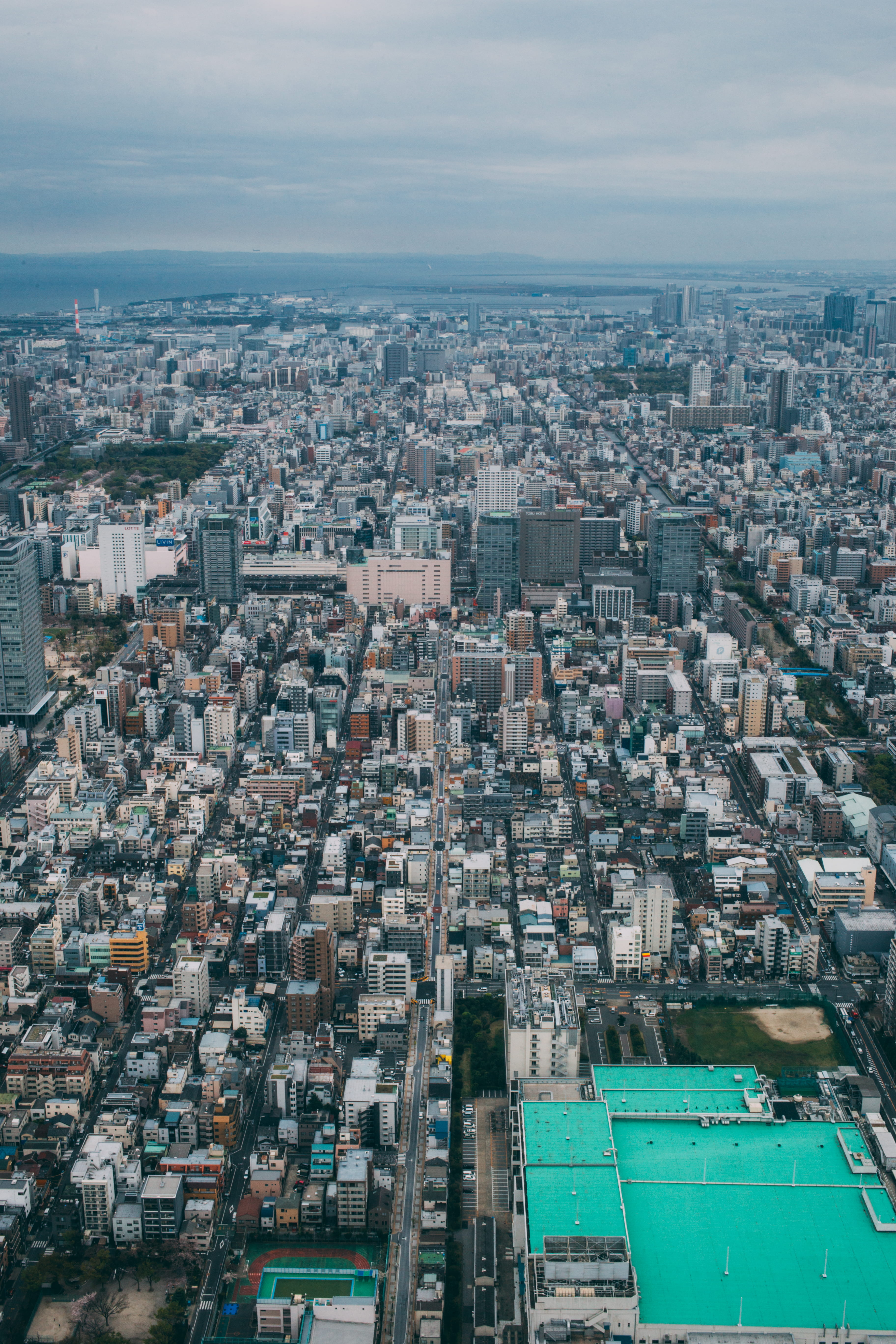 tokyo-skytree town, built structure, aerial, architecture, cityscape, daytime, community, city, tokyo, rooftop, angle, day, nature, skyline, residential district, Phone HD Wallpaper