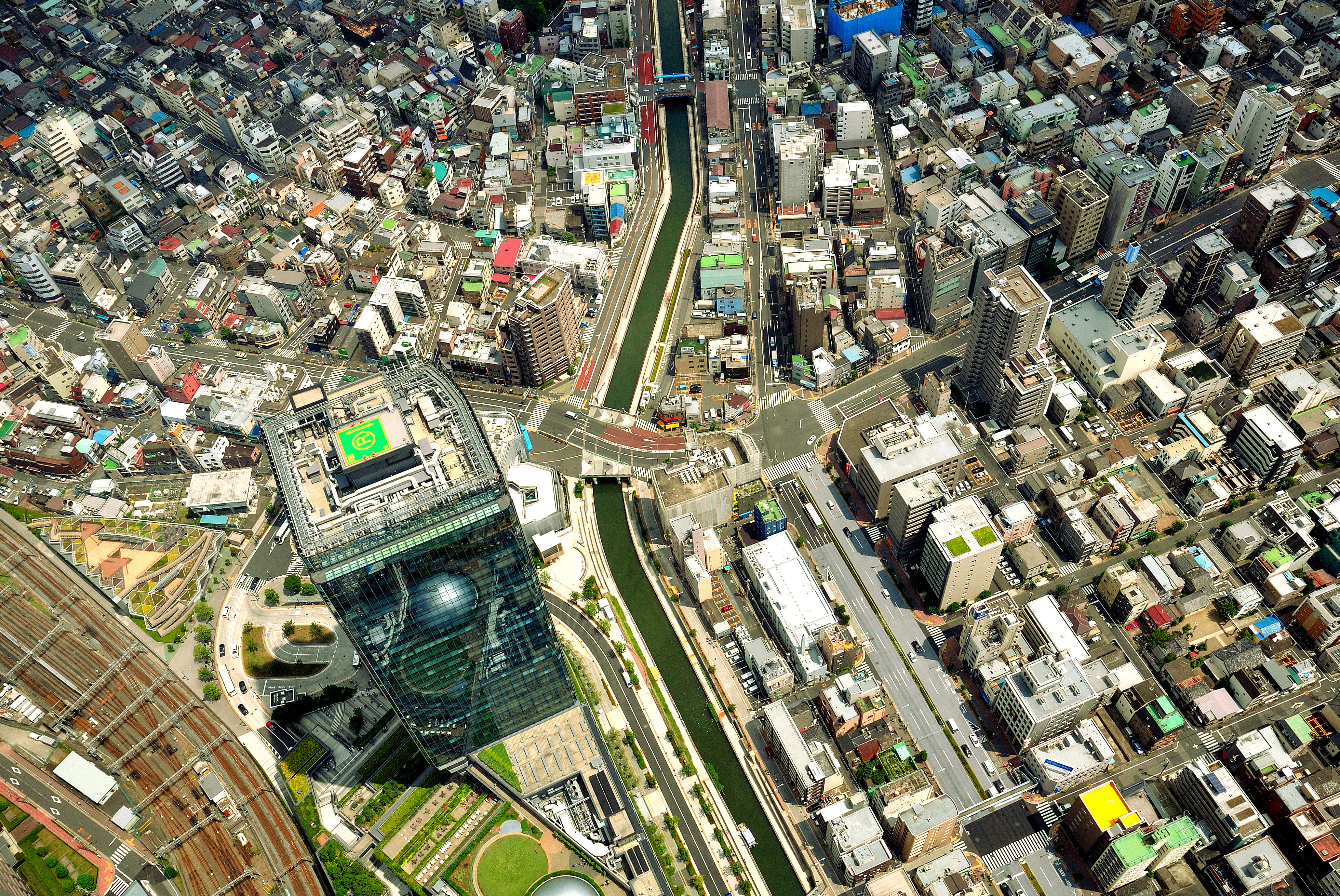 residential district, built structure, high angle view, tokyo metropolitan government building, asium, skyscraper, tokyo skytree, aerial, buildings, transportation, HD Wallpaper