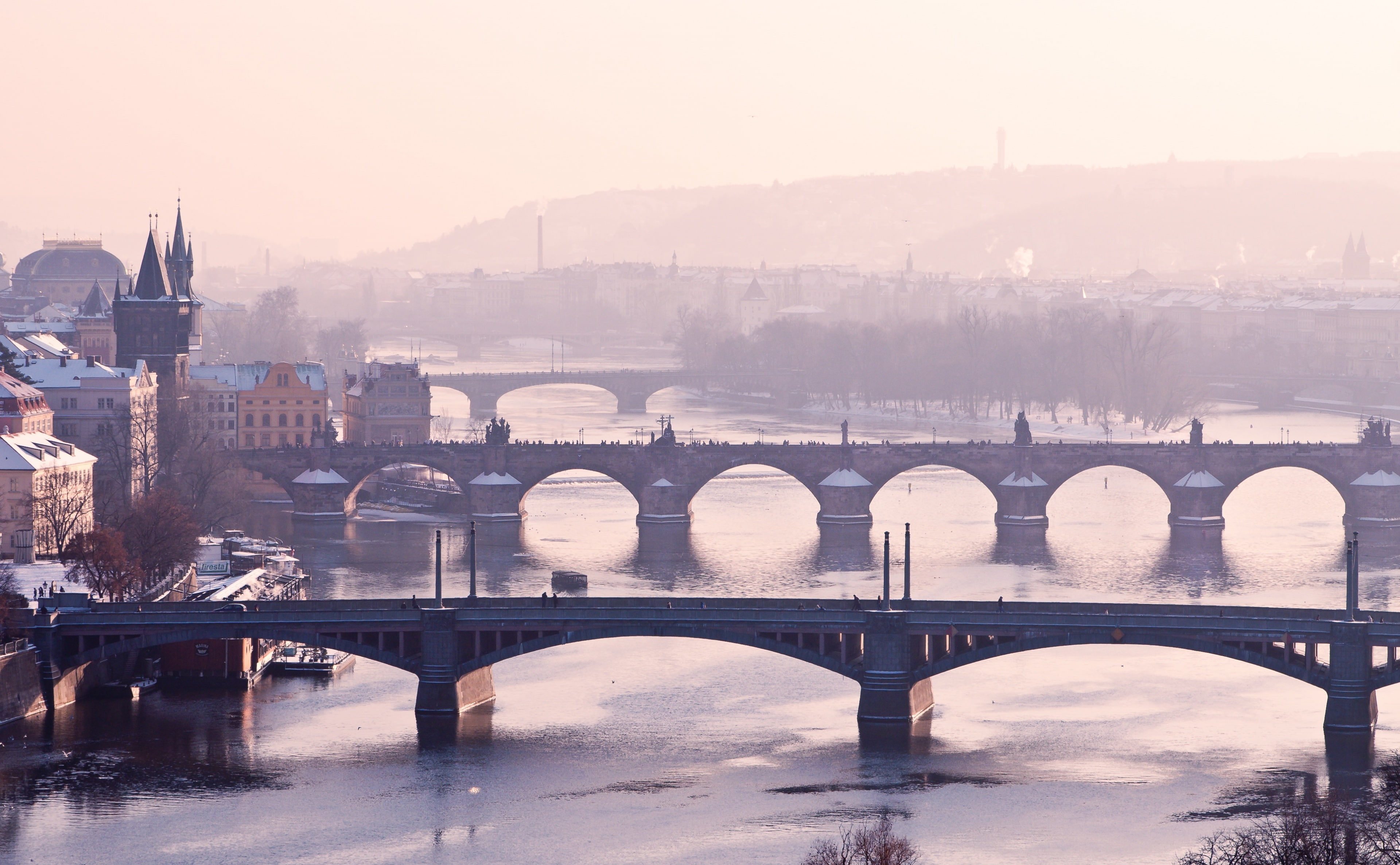 Bridge, urlaub, prag, stadt, tschechien, prague, Czech Republic, karlsbrucke, architecture, connection, Europe, arch, sky, water, Republic, bridge - man made structure, HD Wallpaper