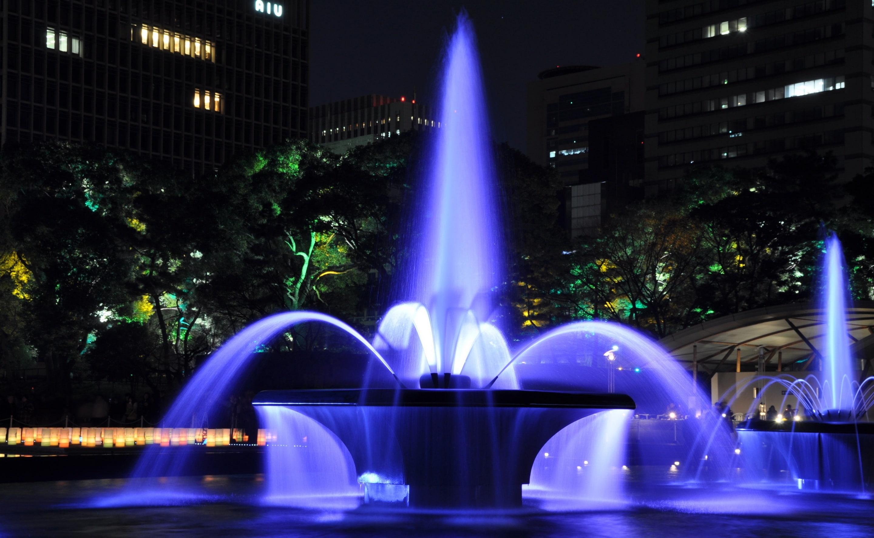 Tokio, flowing, Japan, glowing, 2K, interestingness, Blue, long exposure, built structure, Explore, waterfront, lightopia, motion, nishishinbashi, Xmas, HD Wallpaper