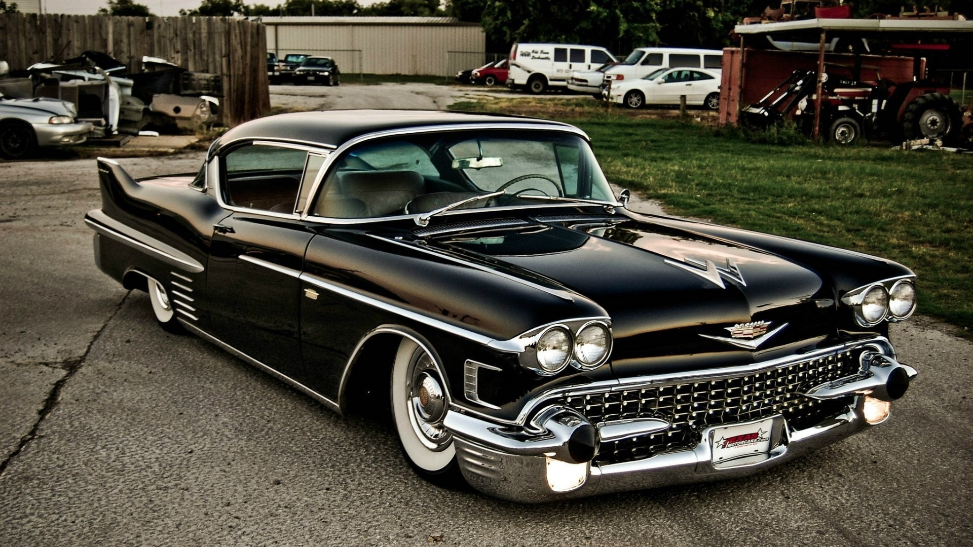 coupe, cars, roads, black, classic, chrome, cadillac, ville, 1080P, retro, vehicles, low, stance, auto, HD Wallpaper