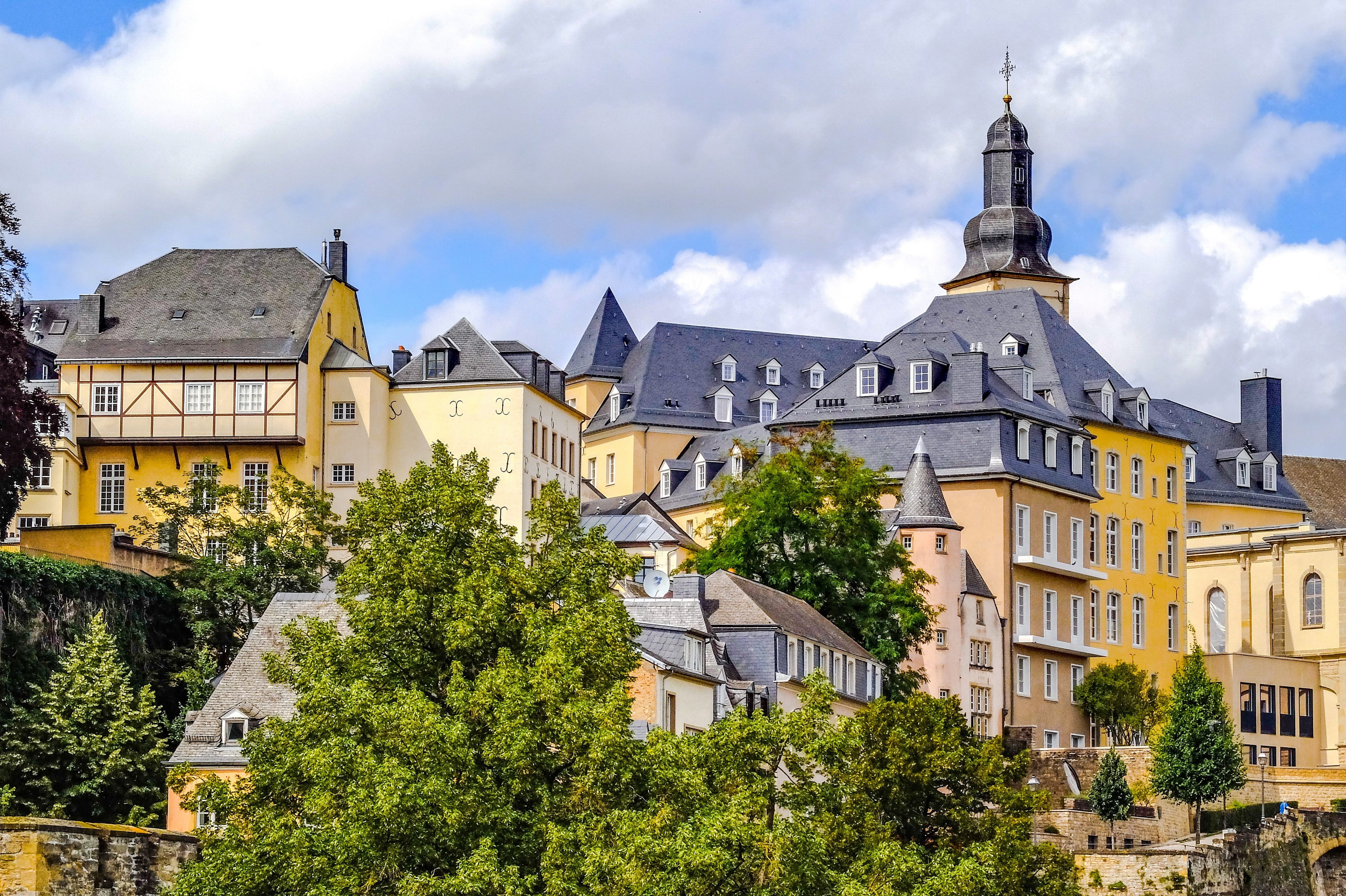 panorama, europe, cityscape, luxembourg, residential district, sky, the past, religion, no people, travel destinations, day, tree, built structure, building exterior, HD Wallpaper