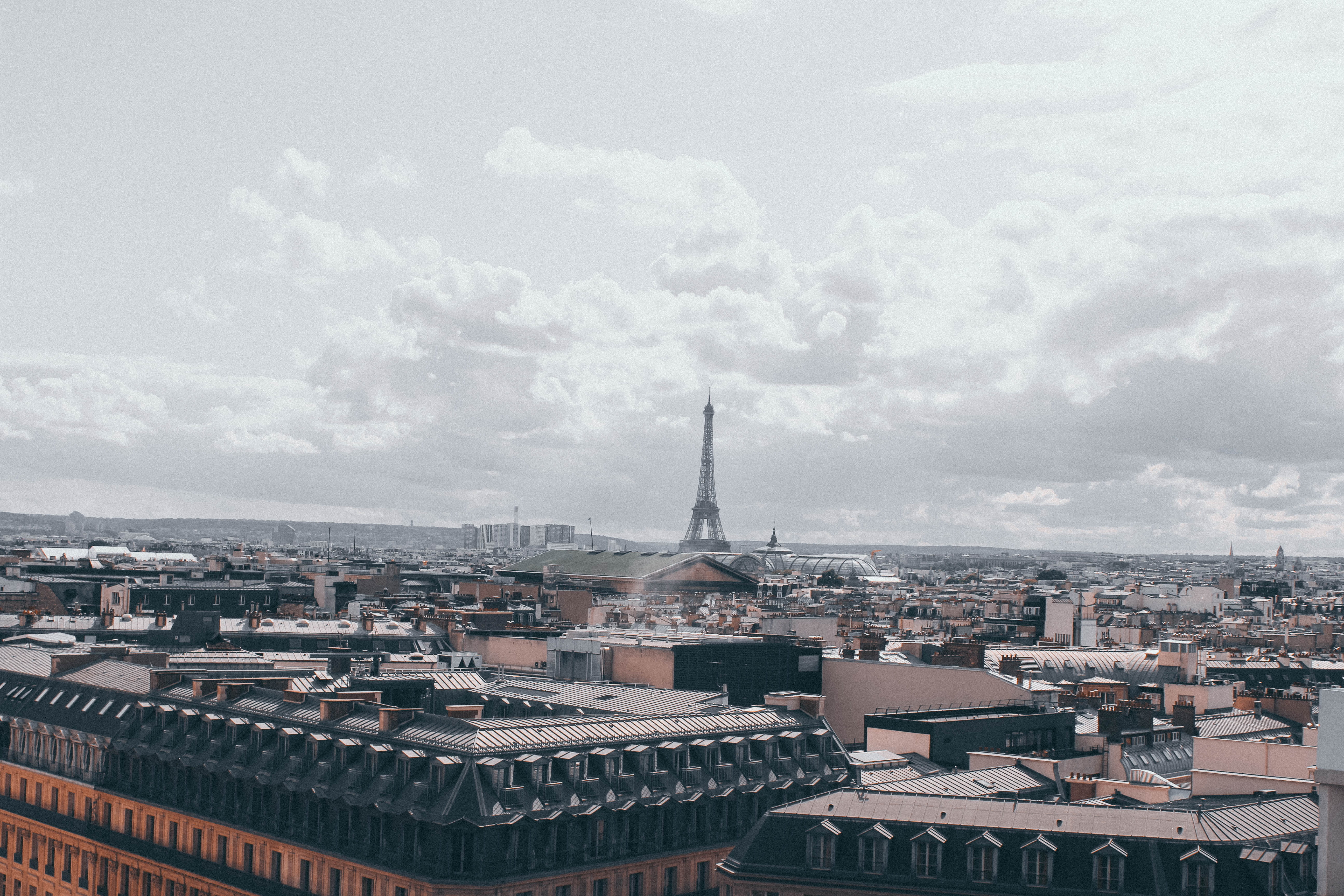 city life, building exterior, cityscape, city, paris, cloud - sky, industry, sky, building, high angle view, no people, nature, rooftop, spire, 5K, architecture, HD Wallpaper