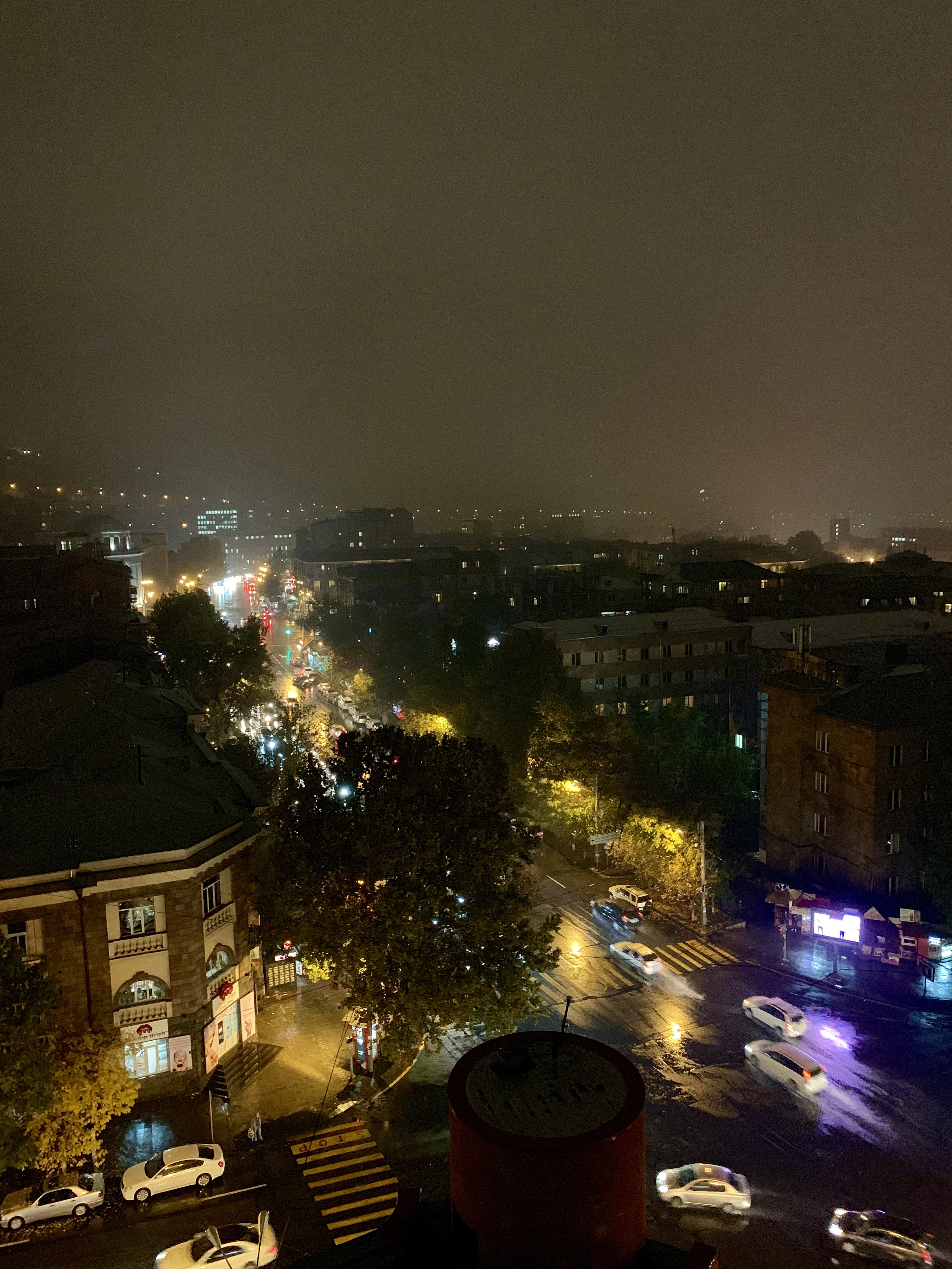 4K, cityscape, illuminated, sky, city, nature, high angle view, yerevan, built structure, residential district, transportation, car, city life, street, Phone HD Wallpaper