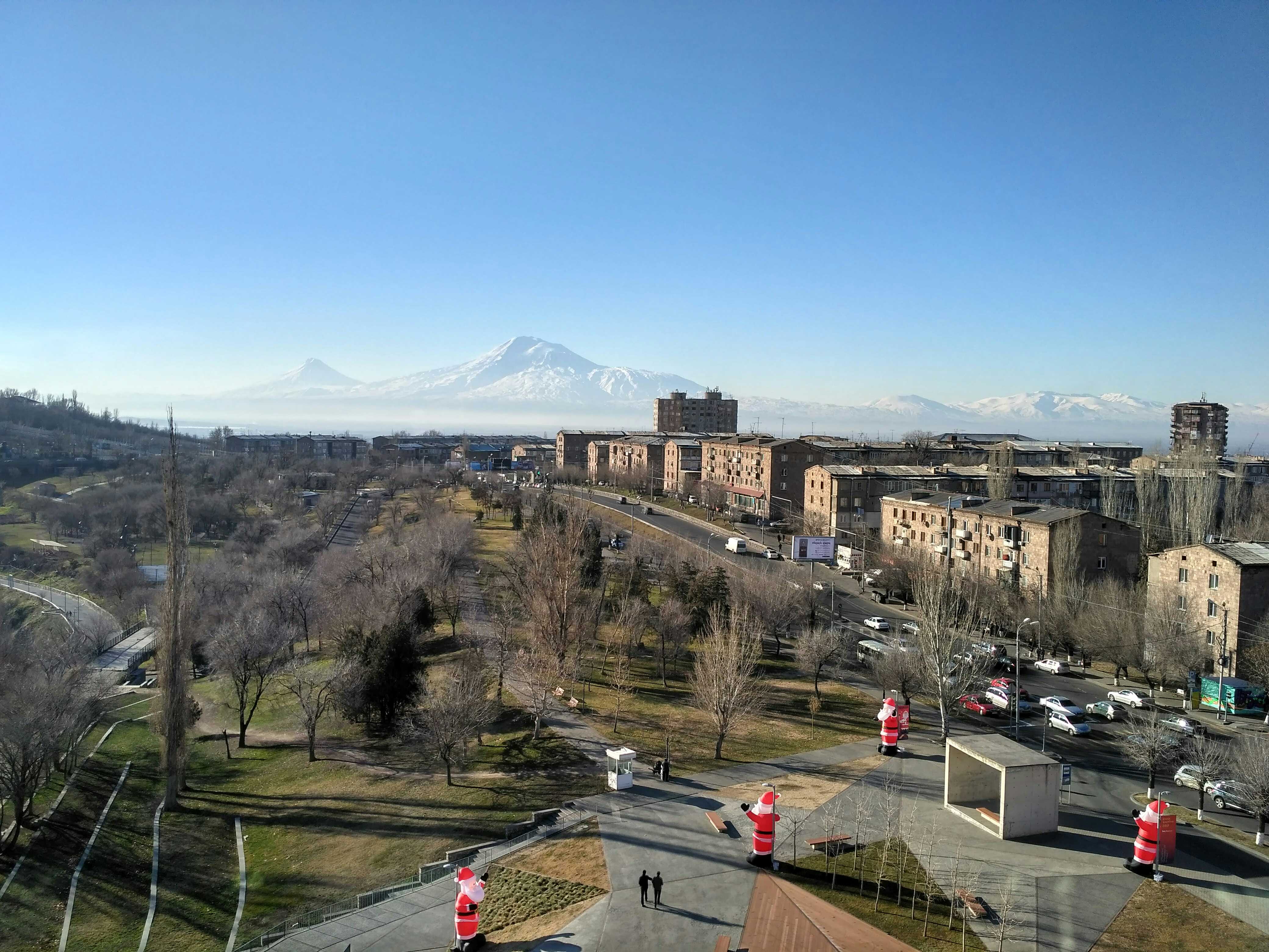 built structure, no people, armenia, architecture, day, copy space, mountain, mountains, motor vehicle, ararat, outdoors, blue, winter, tumo center for creative technologies, HD Wallpaper