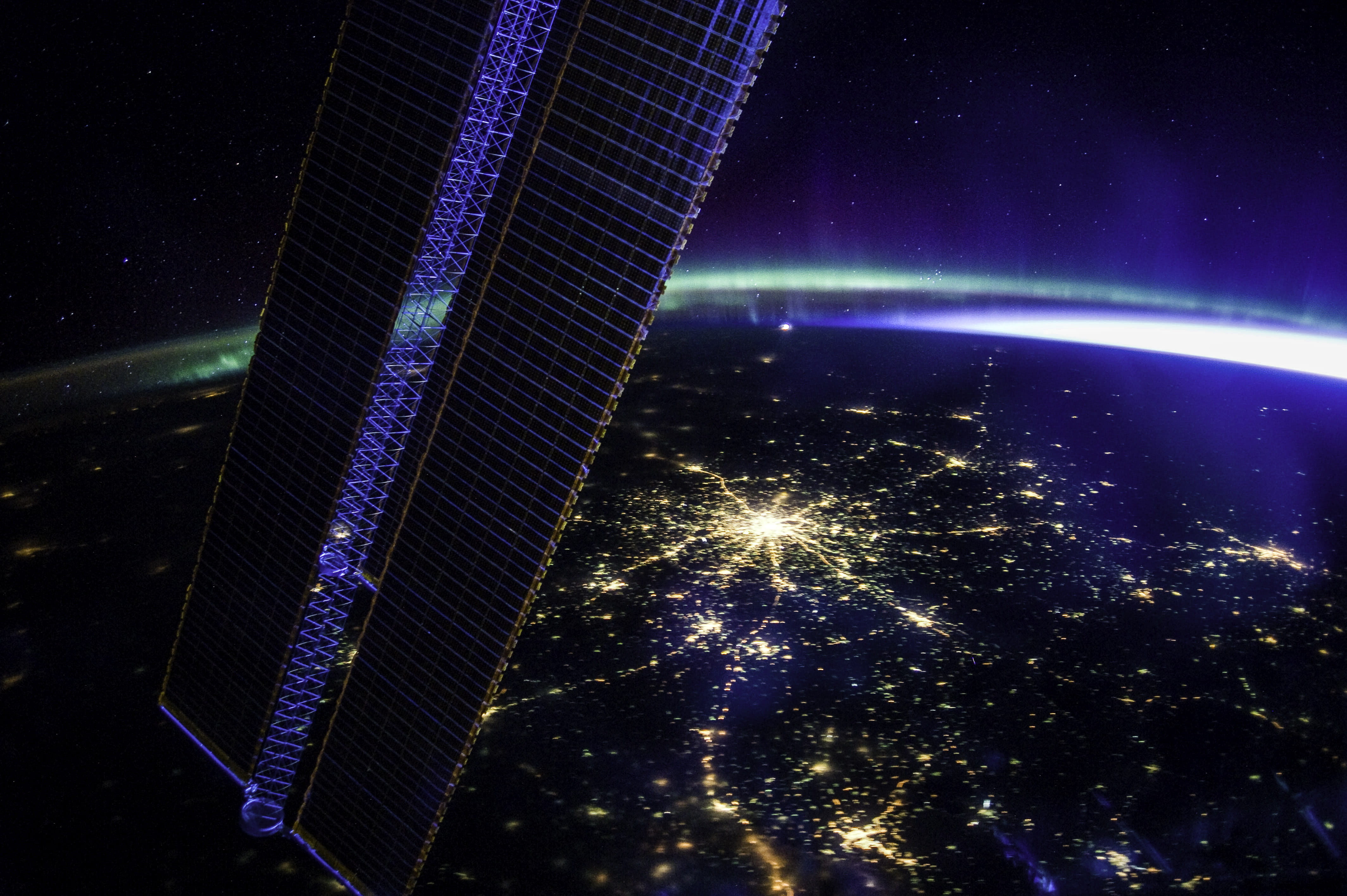 satellite, space photo, urban, light beam, illustration, no people, multi colored, light trail, Russia, glowing, long exposure, celebration, lighting equipment, HD Wallpaper