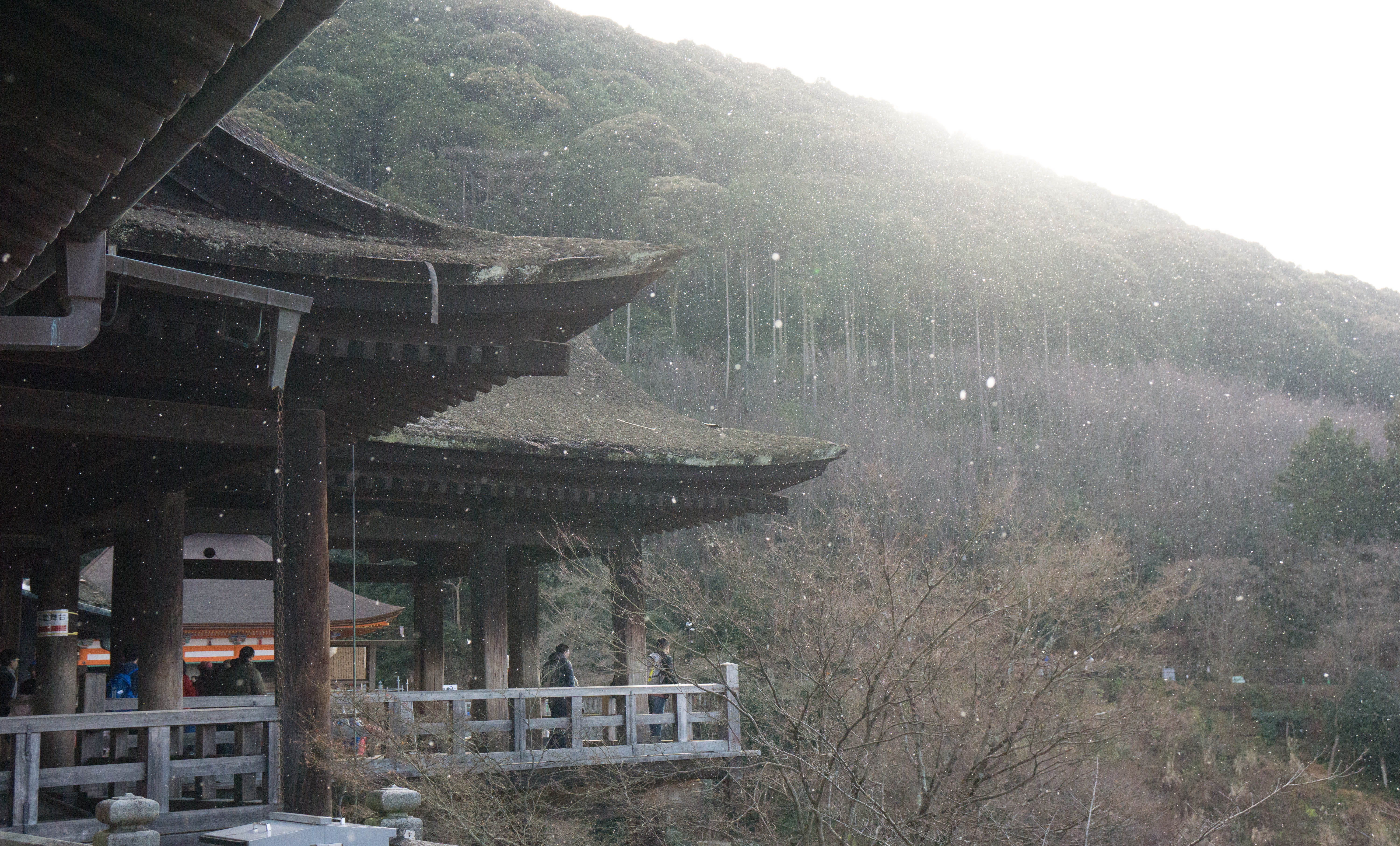 building, no people, structure, spirituality, place of worship, built structure, snow, building exterior, sky, japan, temple, mountain, architecture, outdoors, HD Wallpaper