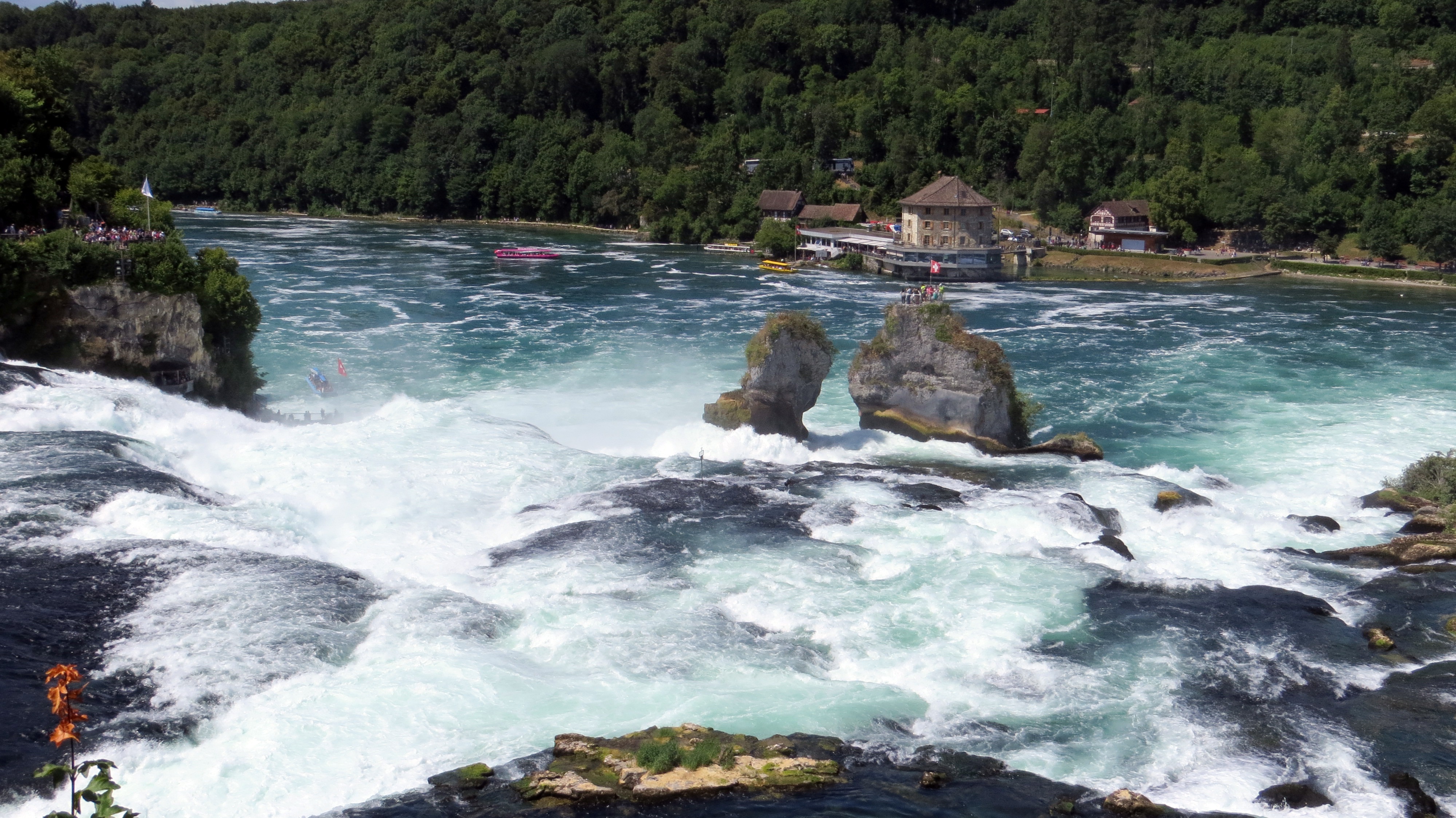 day, rhine falls, 4K, enormous, germany, plant, schaffhausen, rock - object, murmur, motion, river, flowing water, body, power in nature, long exposure, HD Wallpaper