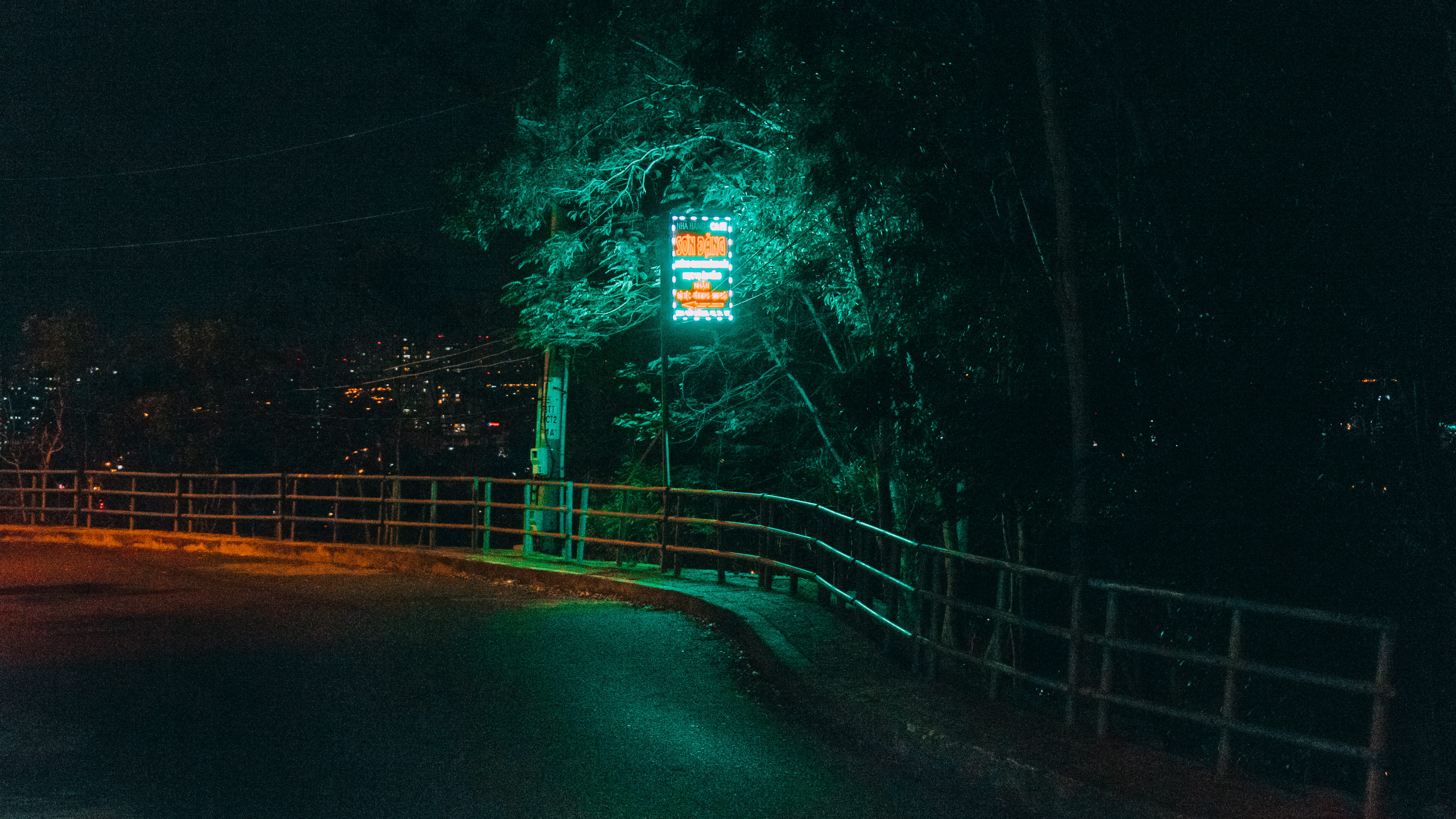 urban, ride, plant, nature, outdoors, vietnam, illusion, green color, neonlight, illuminated, built structure, bike, lighting equipment, night, city, vũng tàu, HD Wallpaper