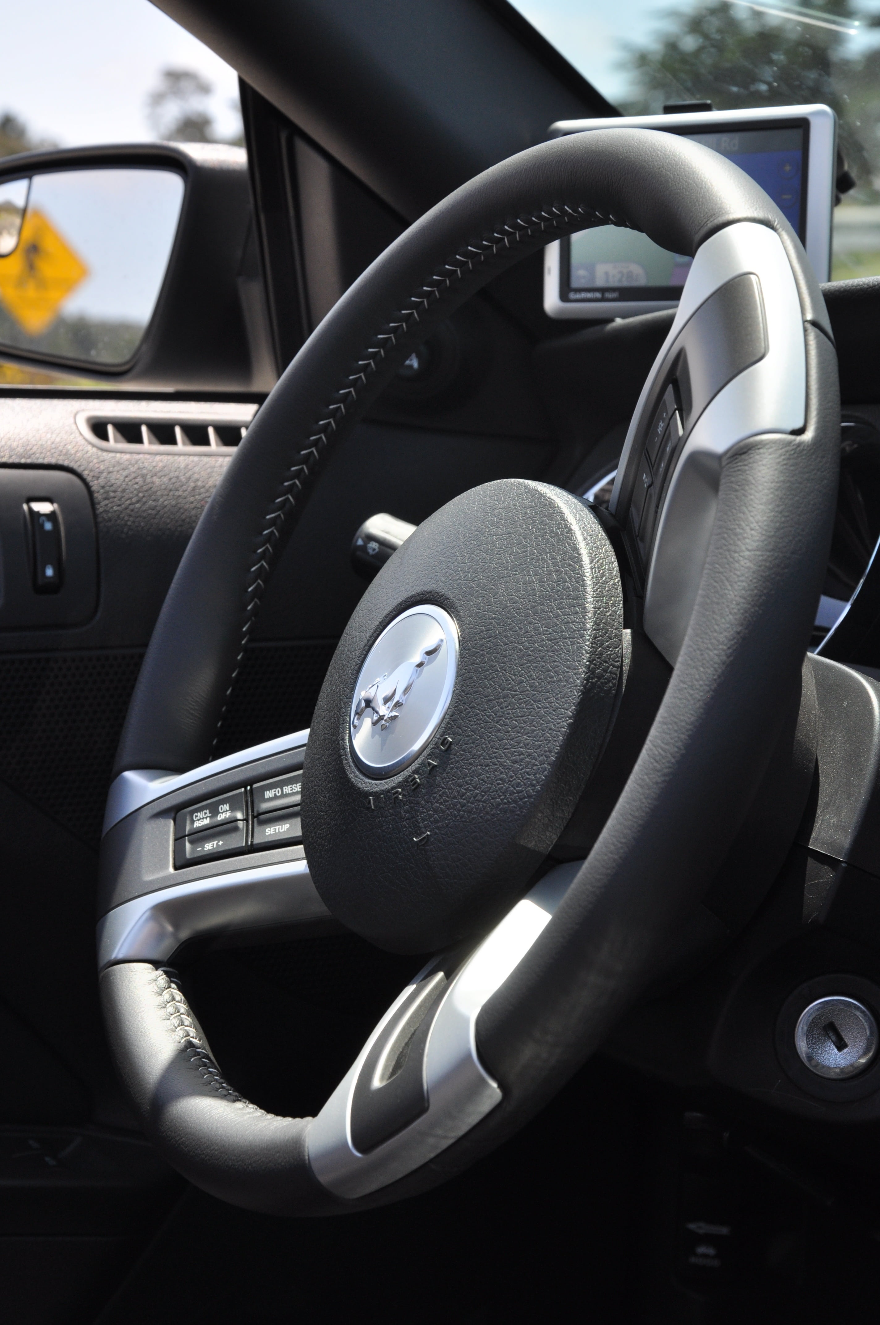 day, gearshift, vehicle, car interior, dashboard, luxury, control, gray, driving, ford, no people, close-up, modern, vehicle part, mustang, car, steering Wheel, Phone HD Wallpaper