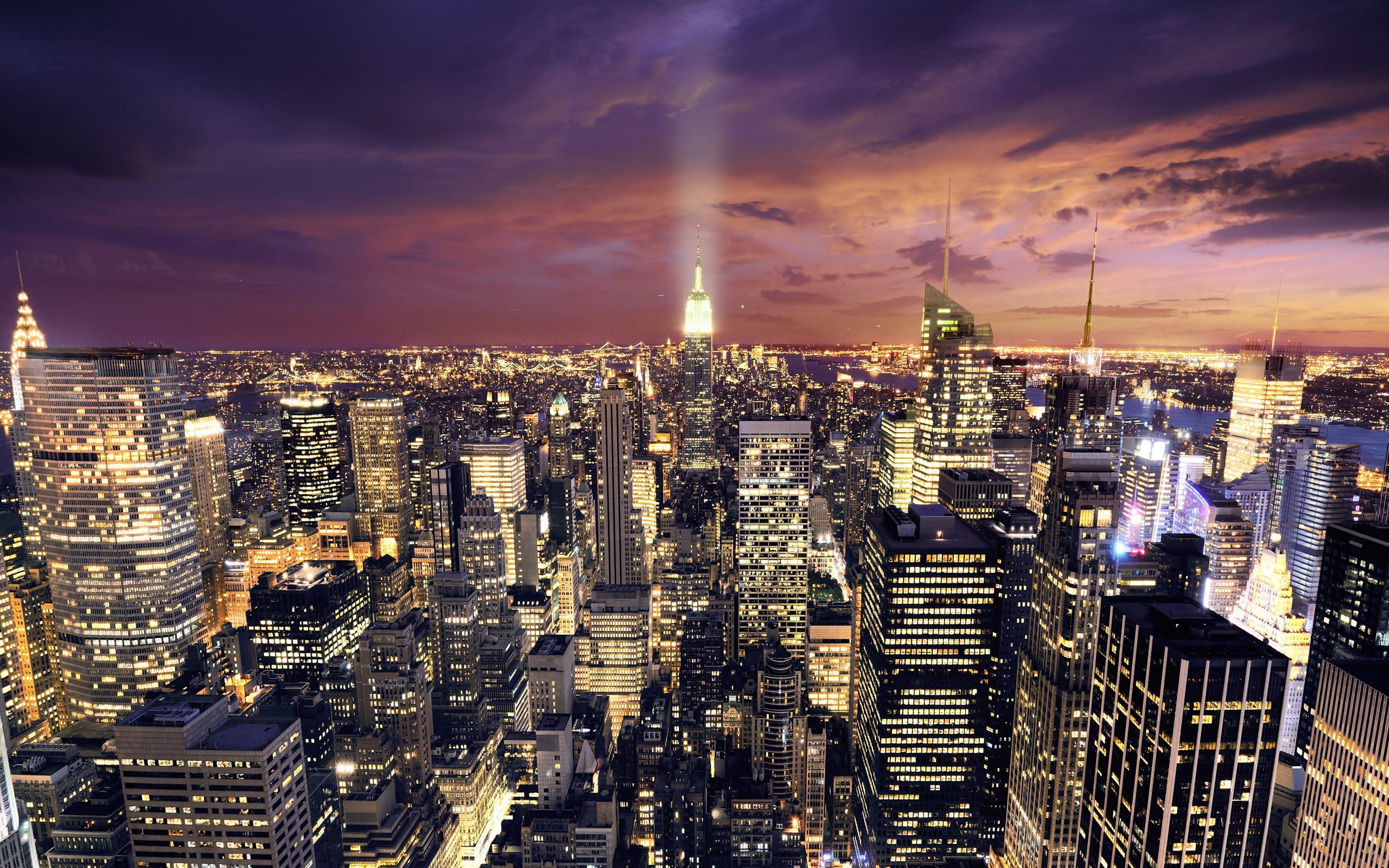 asia, clouds, office building exterior, uSA, tokyo Prefecture, america, financial District, empire State Building, spire, light, manhattan - New York City, HD Wallpaper