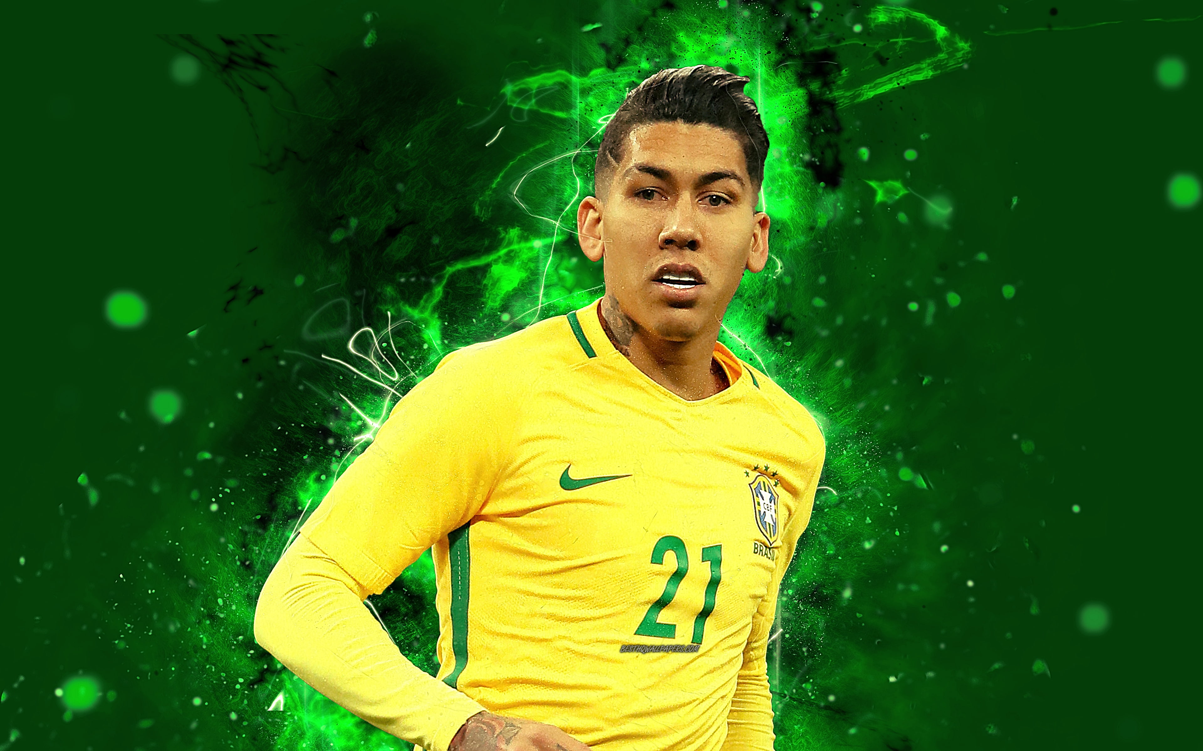 Brazilian, Soccer, 4K, Footballer, Roberto Firmino, HD Wallpaper