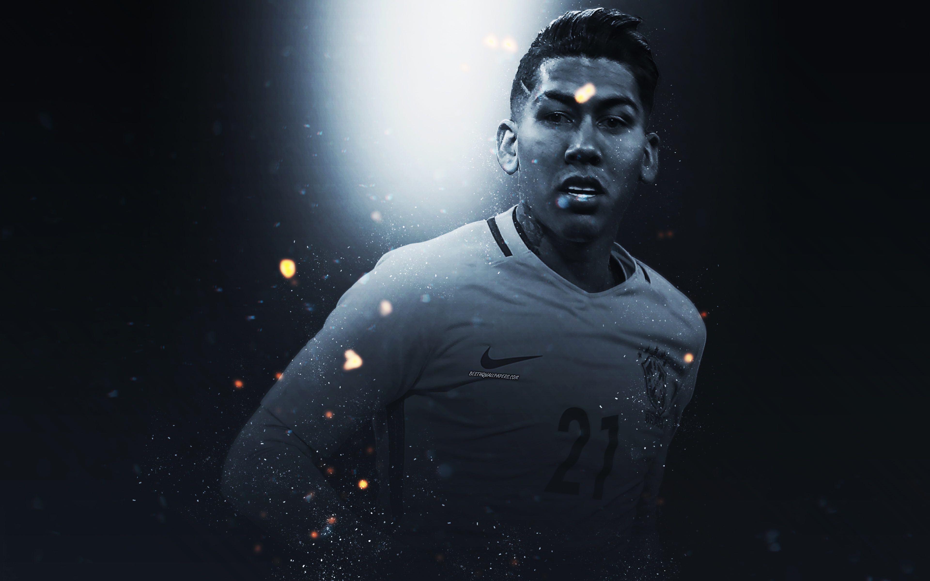 Roberto Firmino, 4K, Soccer, Footballer, Brazilian, HD Wallpaper