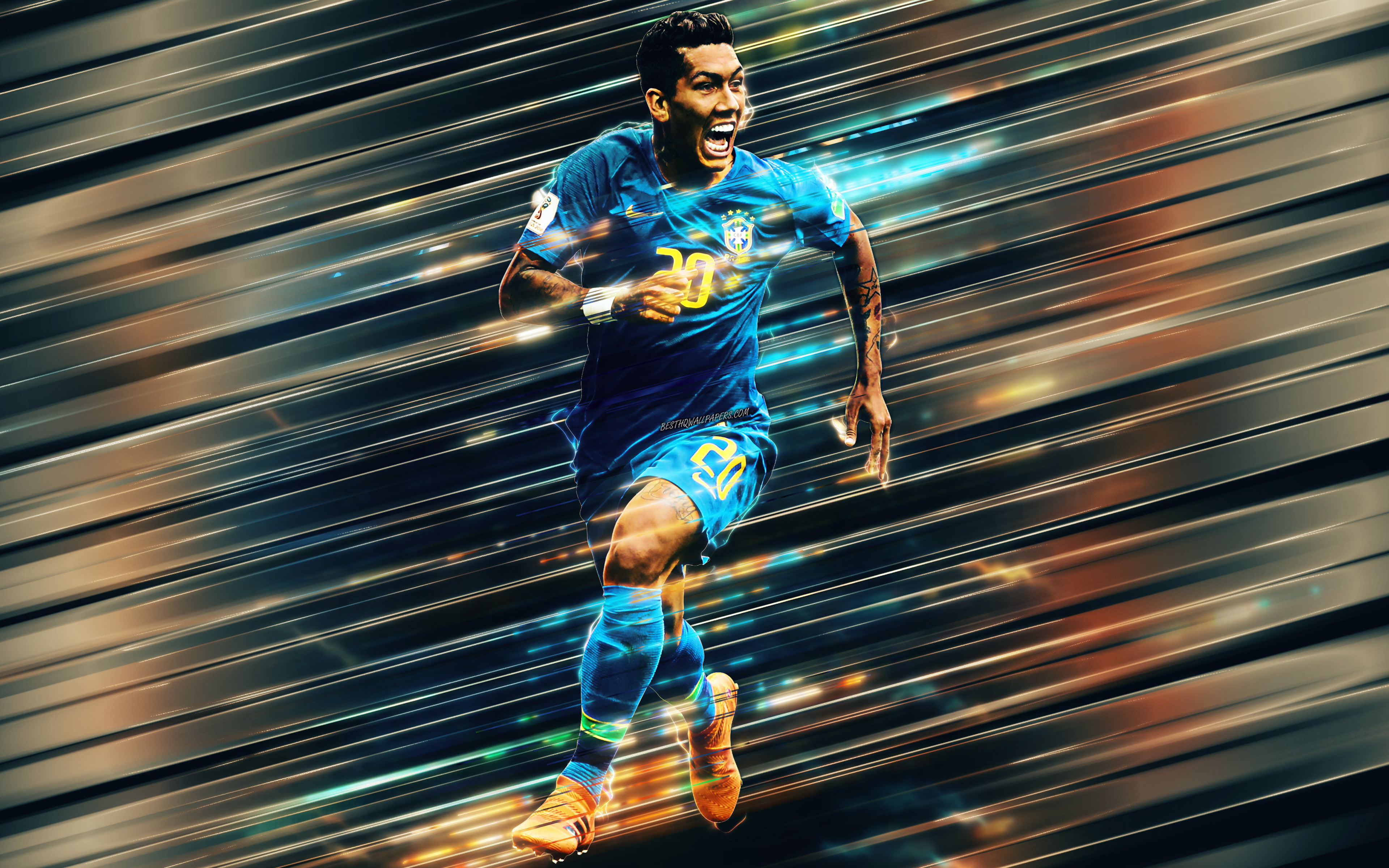 Footballer, Soccer, 4K, Roberto Firmino, Brazilian, HD Wallpaper